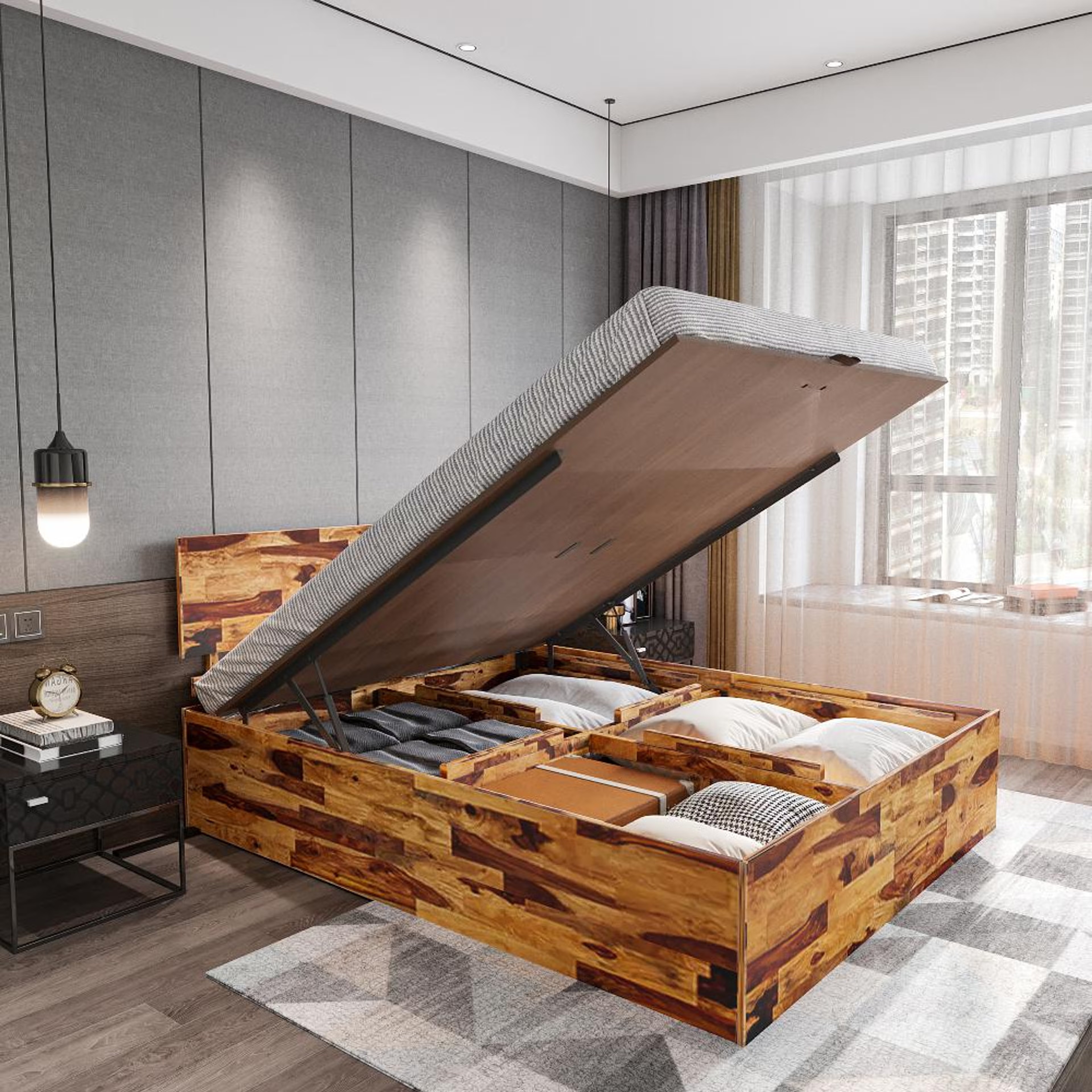 Wakefit Andromeda Hydraulic Queen Storage Bed Queen - 78" x 60\