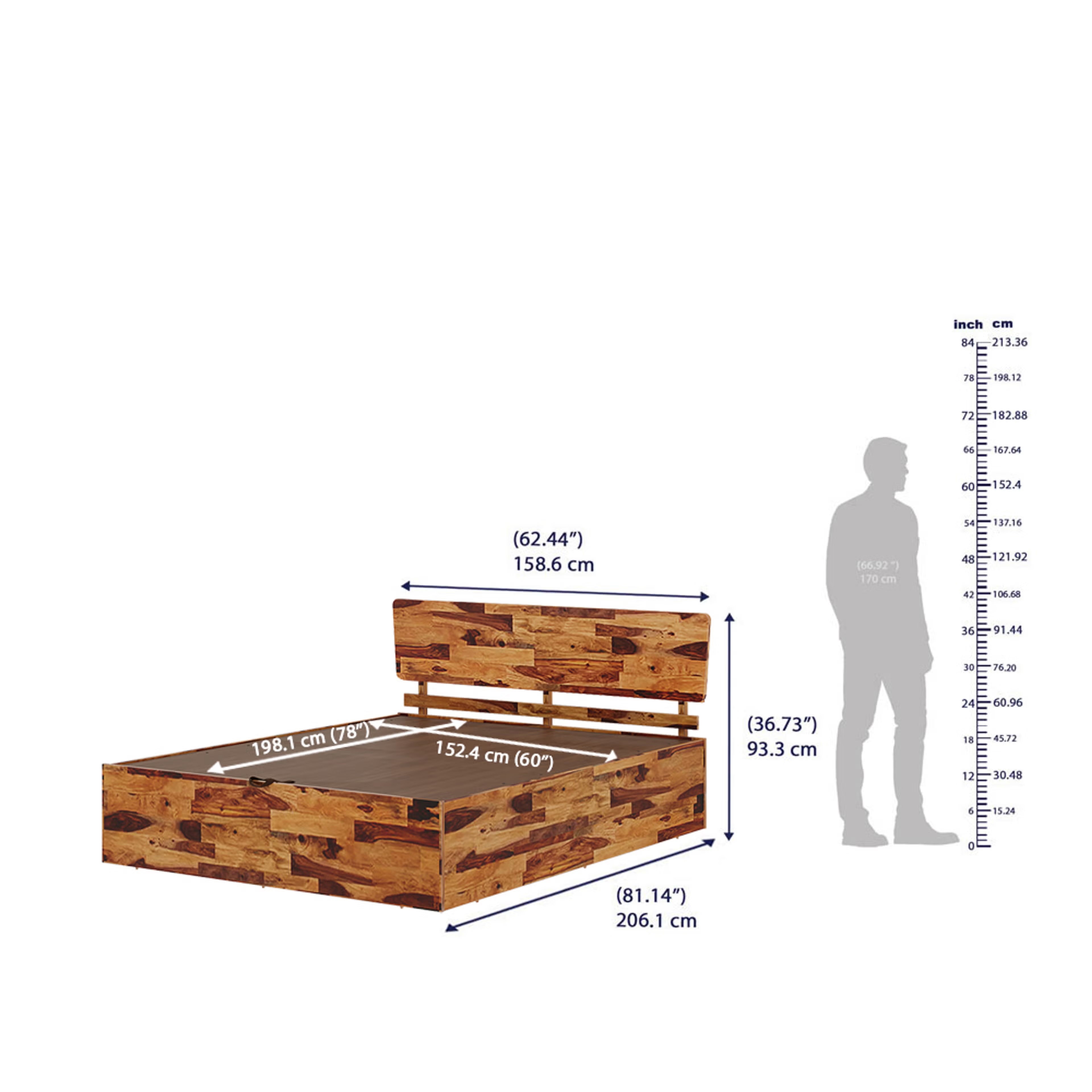 Wakefit Auriga Hydraulic Queen Storage Bed Queen - 78" x 60 7 Wakefit Auriga Hydraulic Queen Storage Bed Queen - 78" x 60\