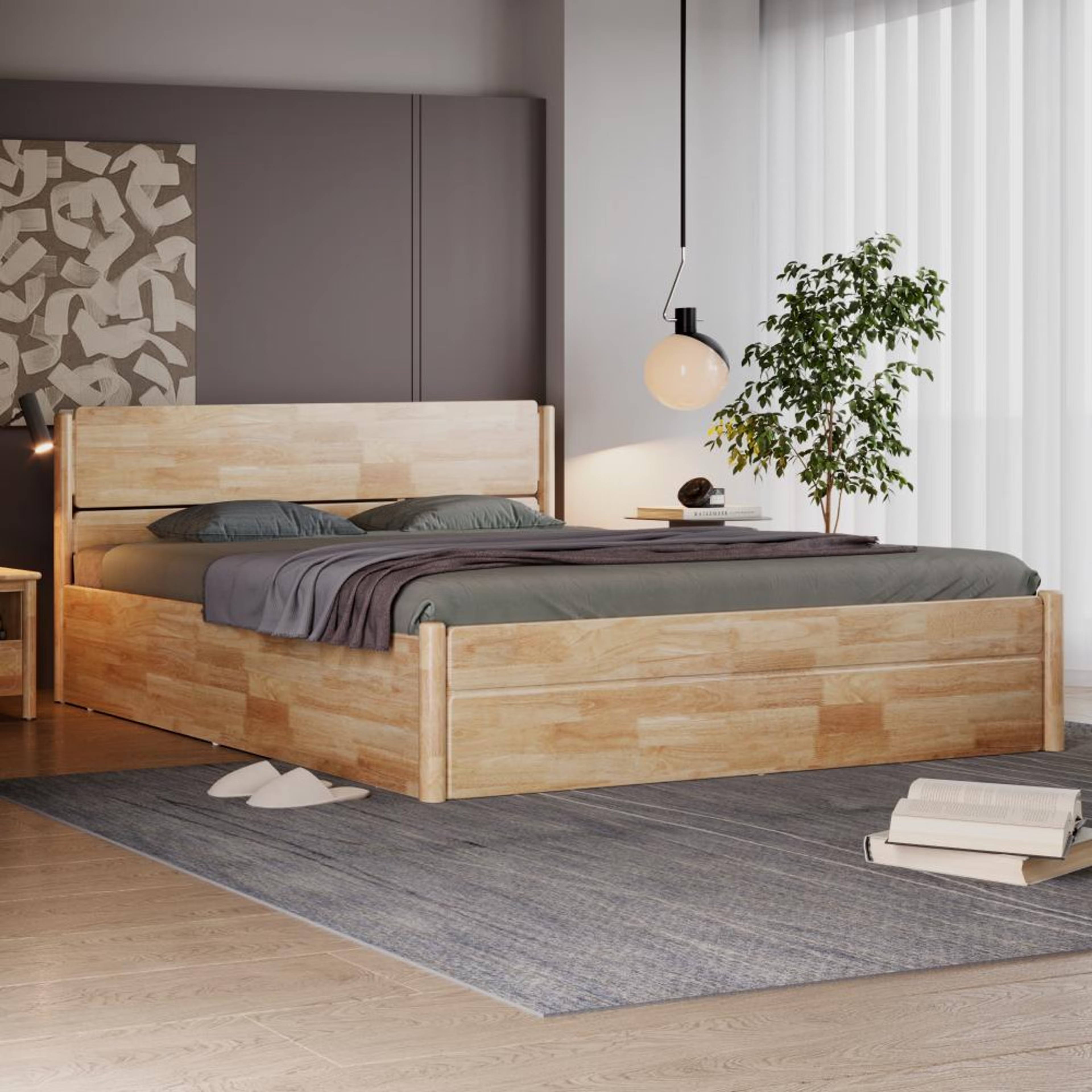 Wakefit Mrudul King storage Solid wood Bed King - 78" x 72\