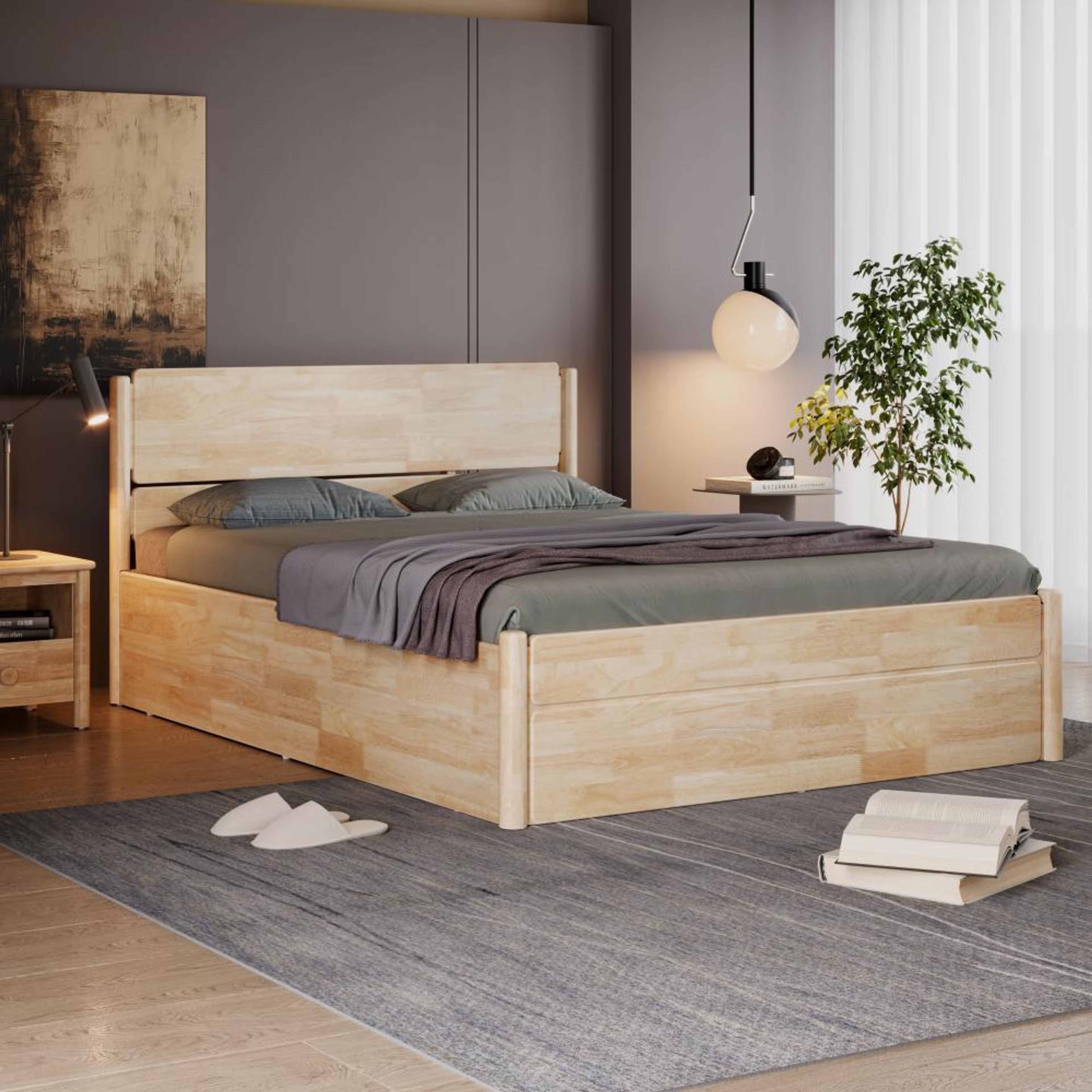 Wakefit Mrudul Queen storage Solid wood Bed Queen - 78" x 60\