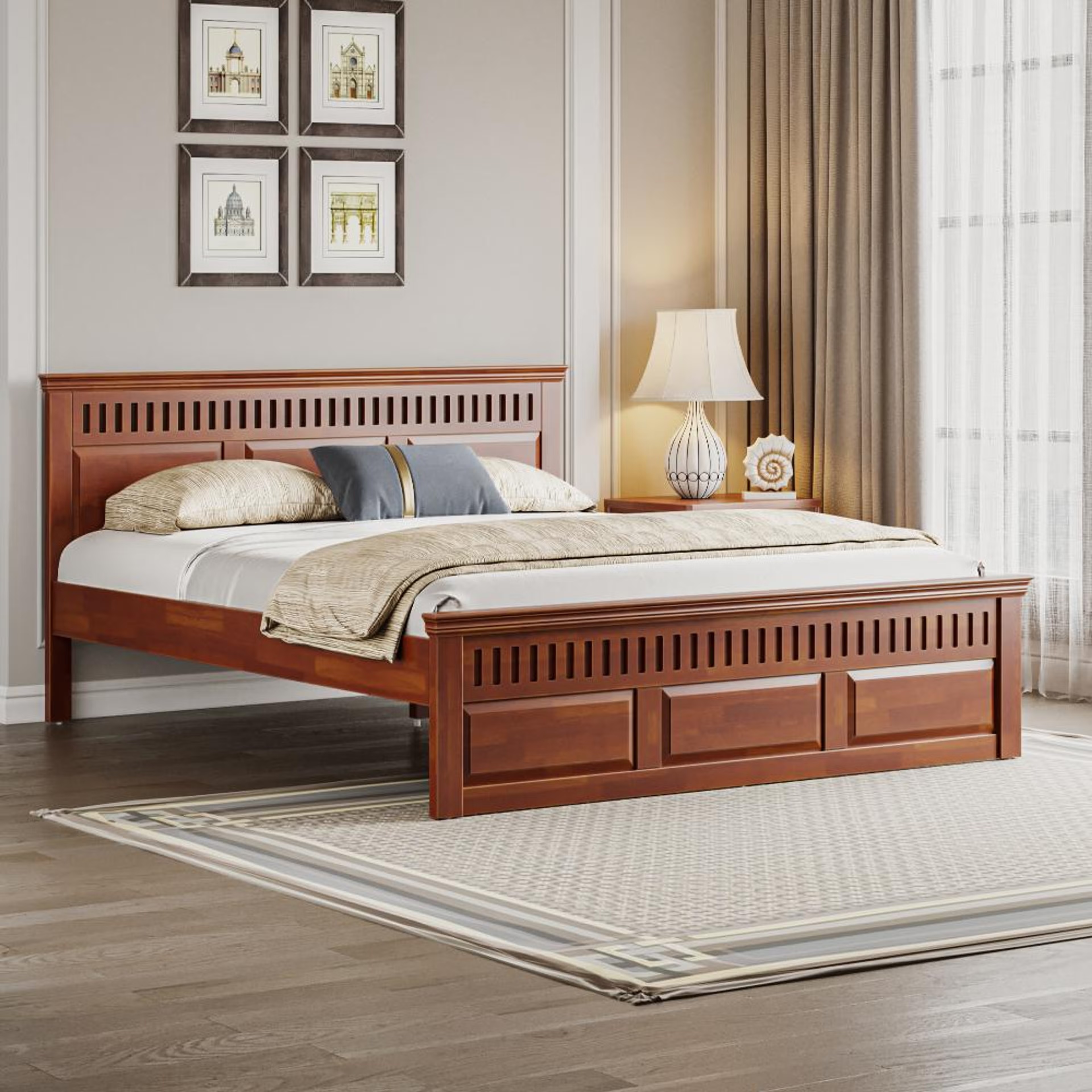 Wakefit Pegasi King Solid wood bed without storage King - 78" x 72\