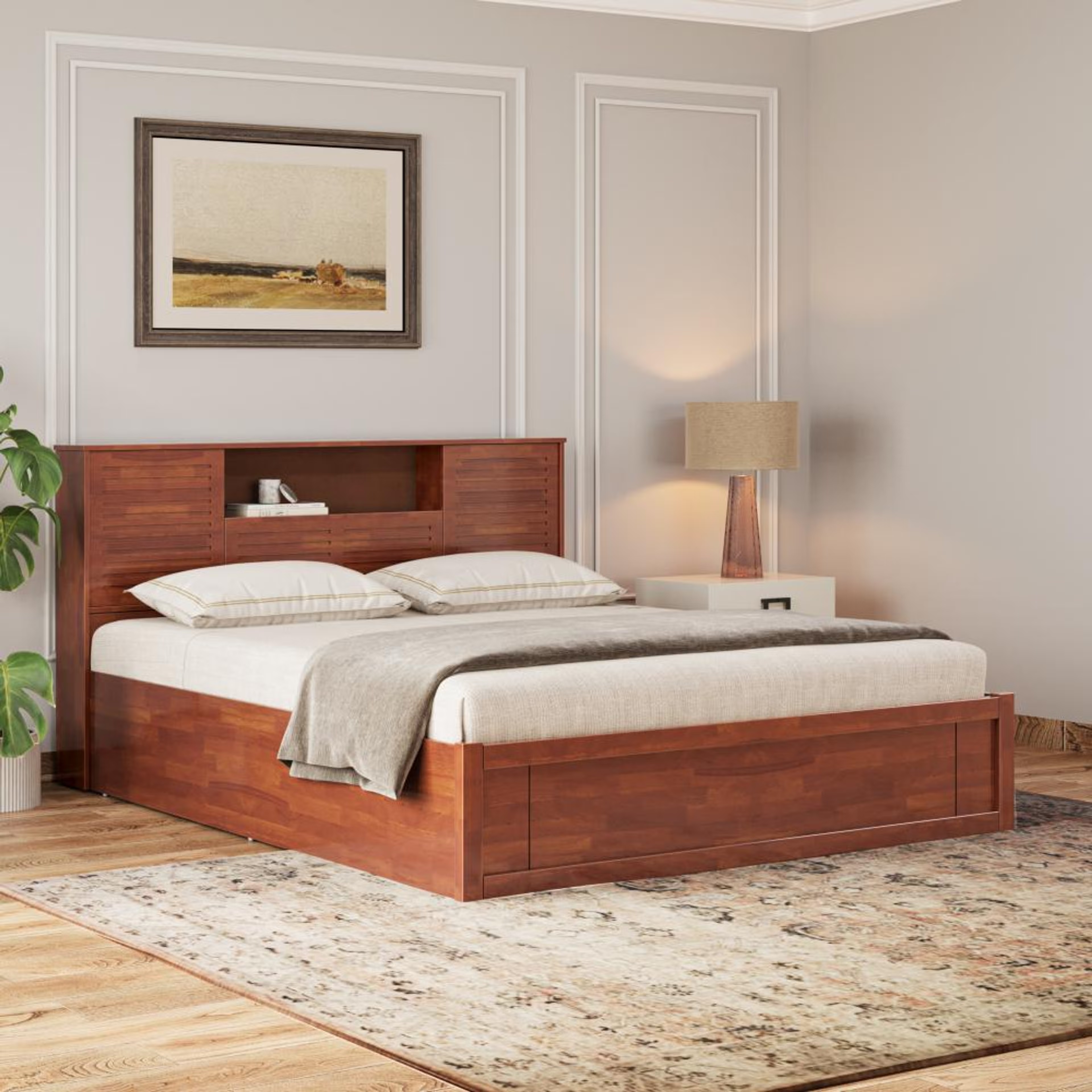 Wakefit Aquari King Solid wood bed with storage King - 78" x 72\