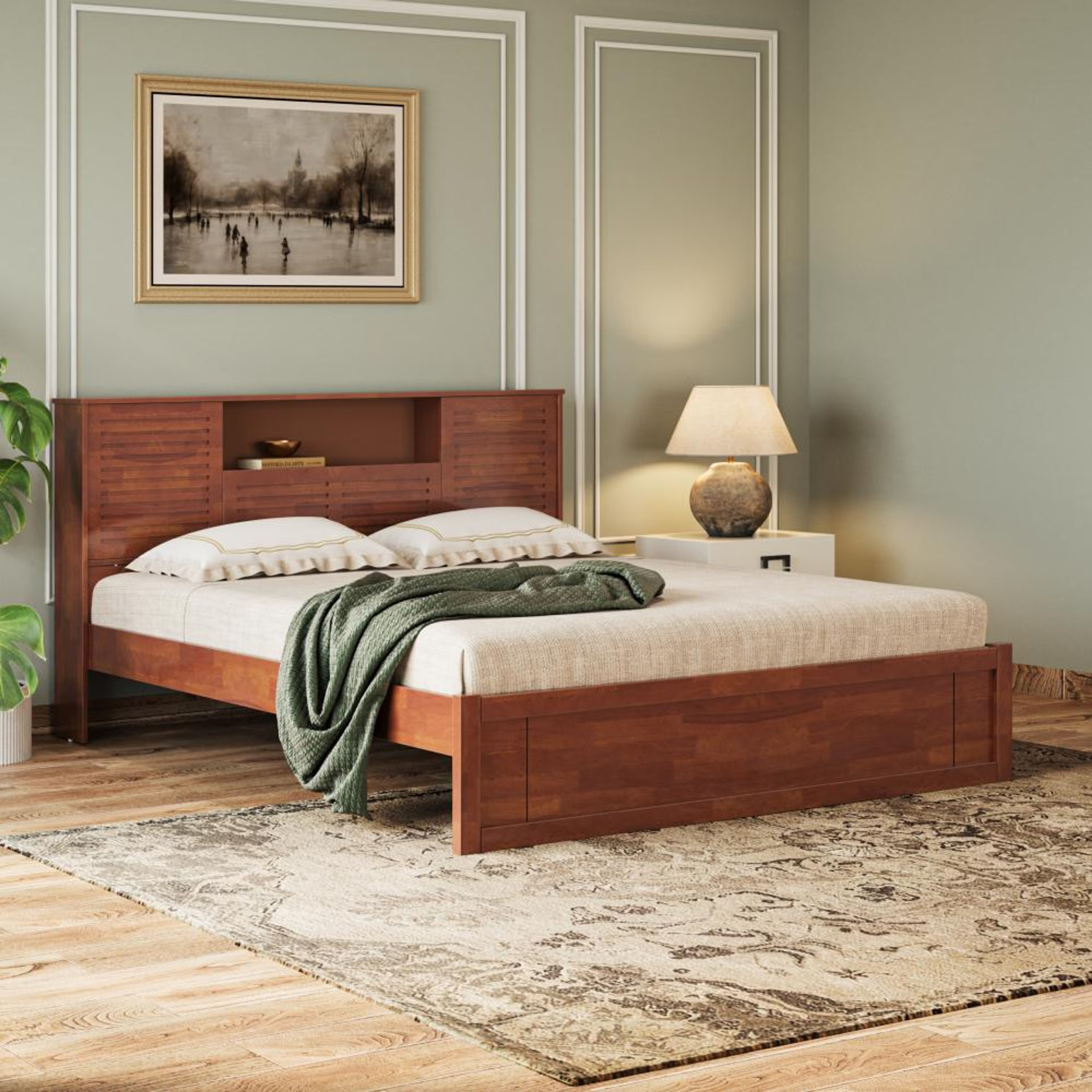 Home 31 Wakefit Aquari King Solid wood bed without storage King - 78" x 72\