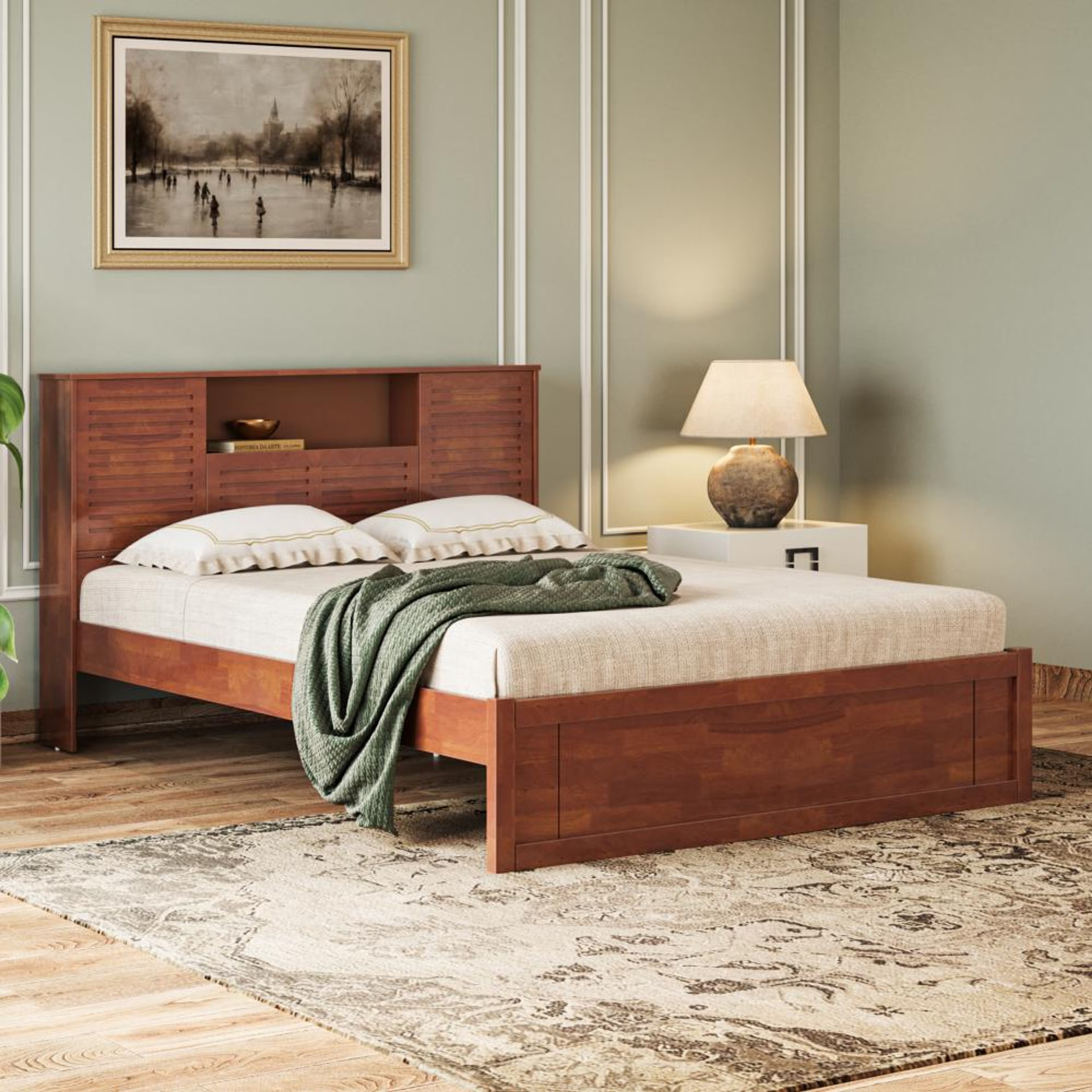Wakefit Aquari Queen Solid wood bed without storage Queen - 78" x 60\