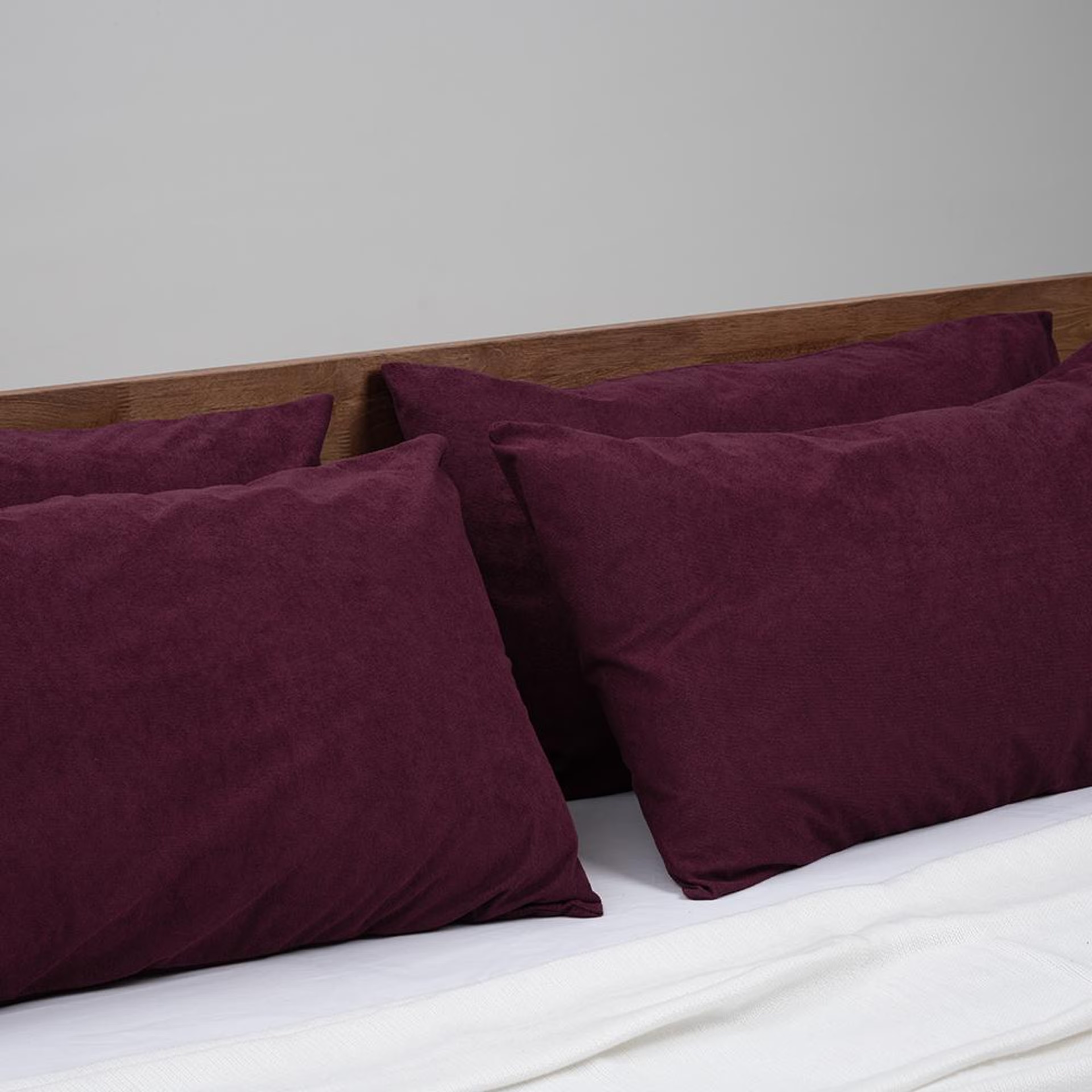Home 44 Wakefit Waterproof Pillow Protector | 28x18 in | Terry Cotton Feel | Set of 4 | Beetroot | Zipper Closure | 200 GSM | Washable | Super Soft Cotton, Set of 4, Beetroot