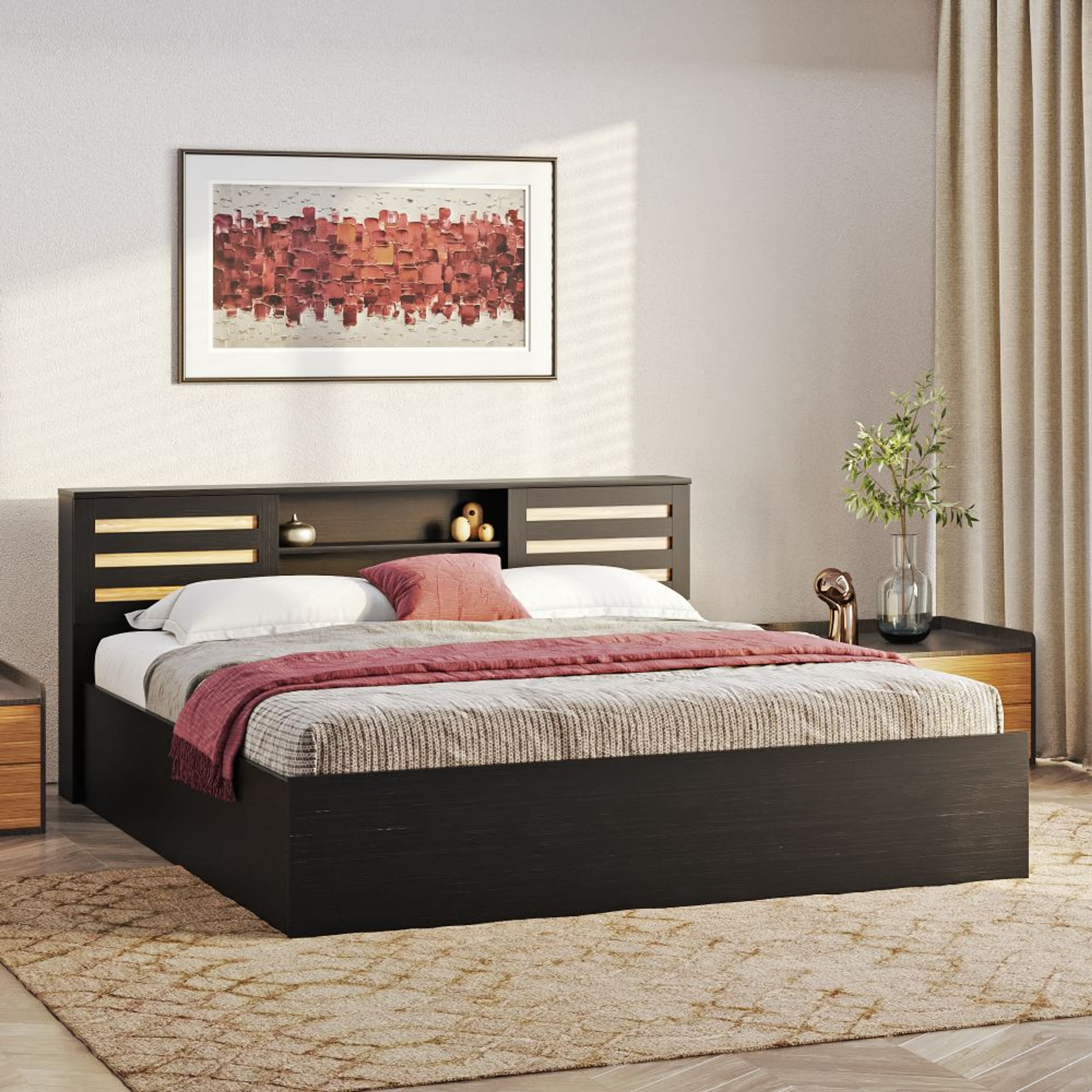 Wakefit Caph King Storage Engineered Wood Bed King - 78" x 72\