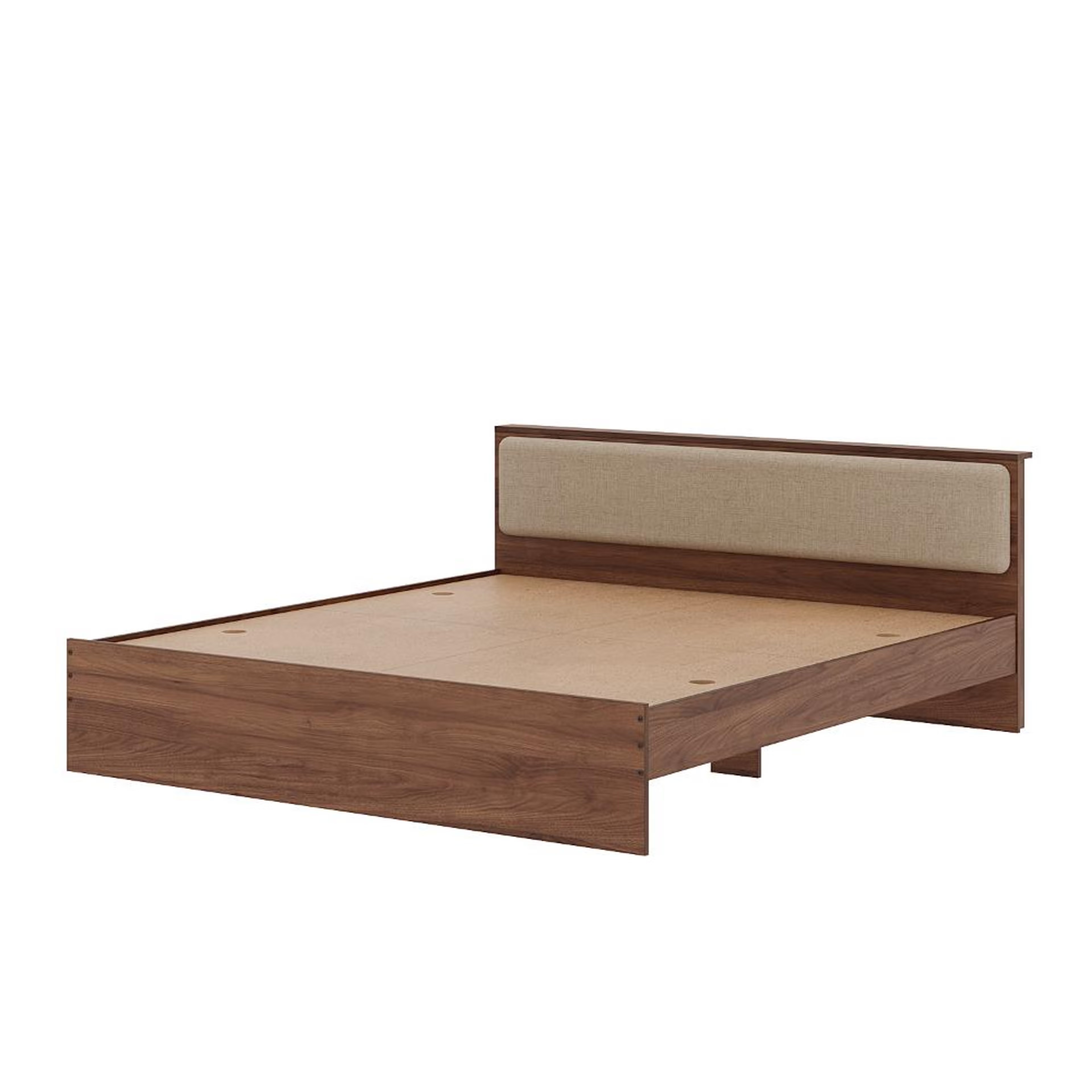Home 42 Wakefit Taurus King Non - Storage Engineered Wood Bed With Omega Pearl Upholstered Headboard King - 78" x 72\