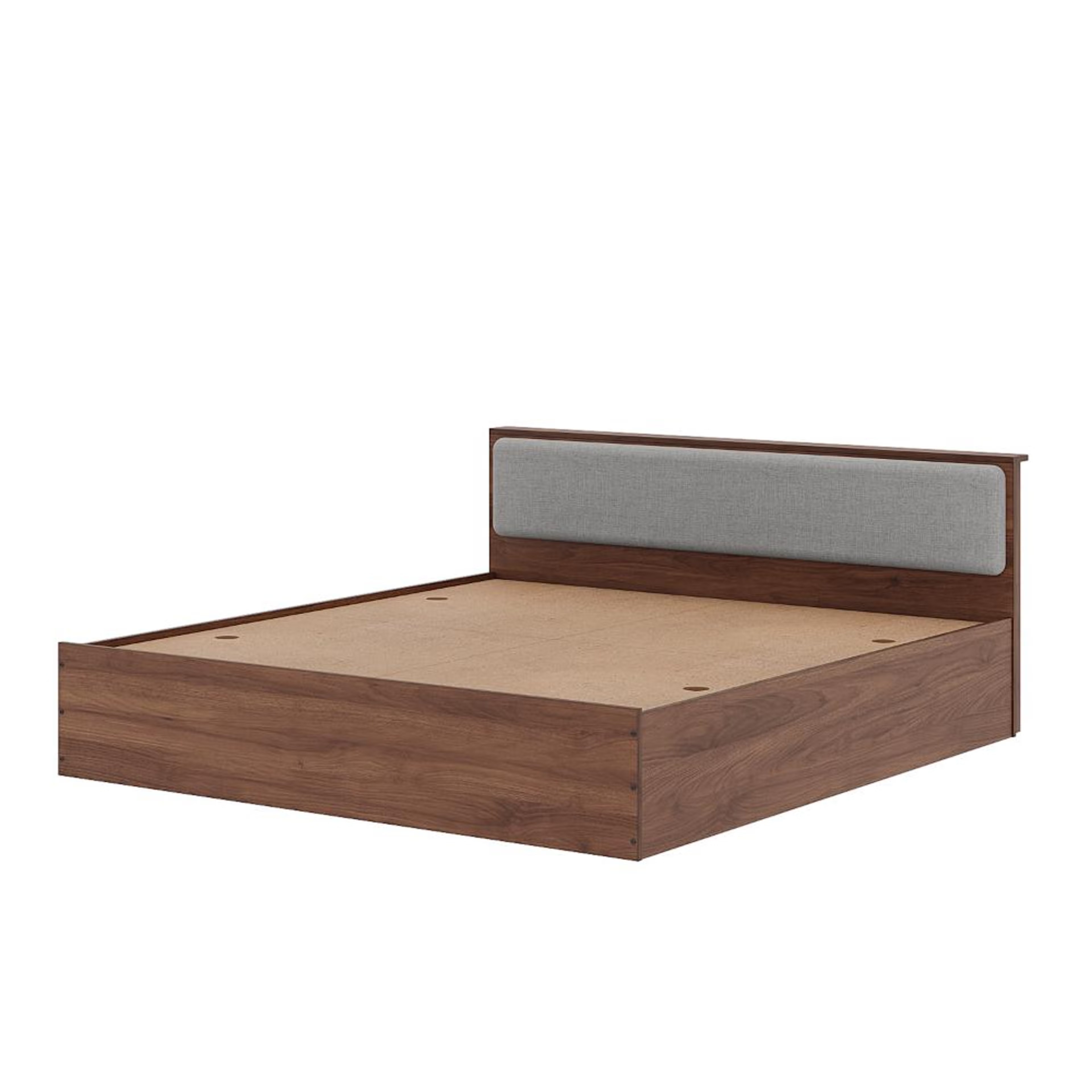 Home 38 Wakefit Taurus King Storage Engineered Wood Bed With Omega Grey Upholstered Headboard King - 78" x 72\