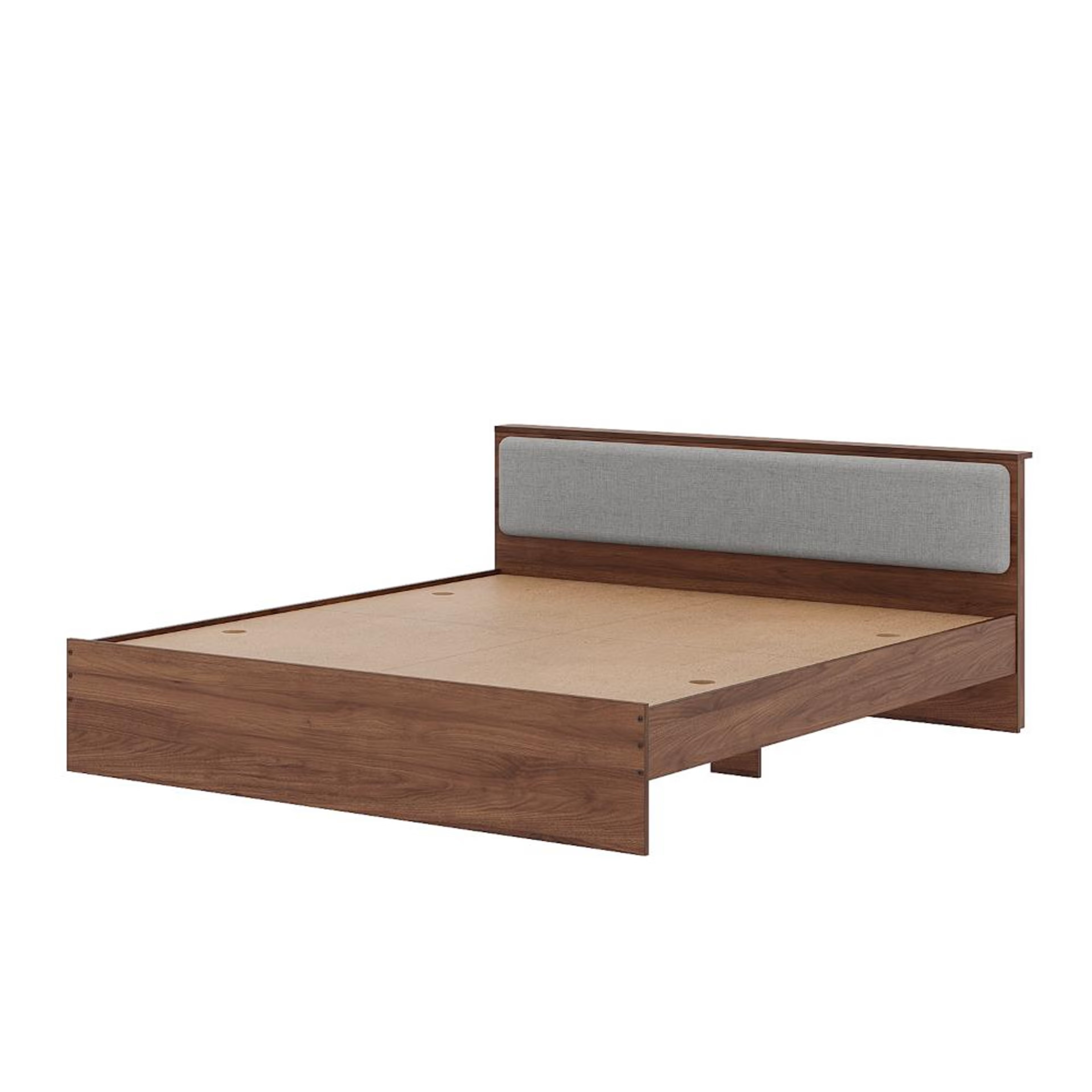 Home 30 Wakefit Taurus King Non - Storage Engineered Wood Bed With Omega Grey Upholstered Headboard King - 78" x 72\