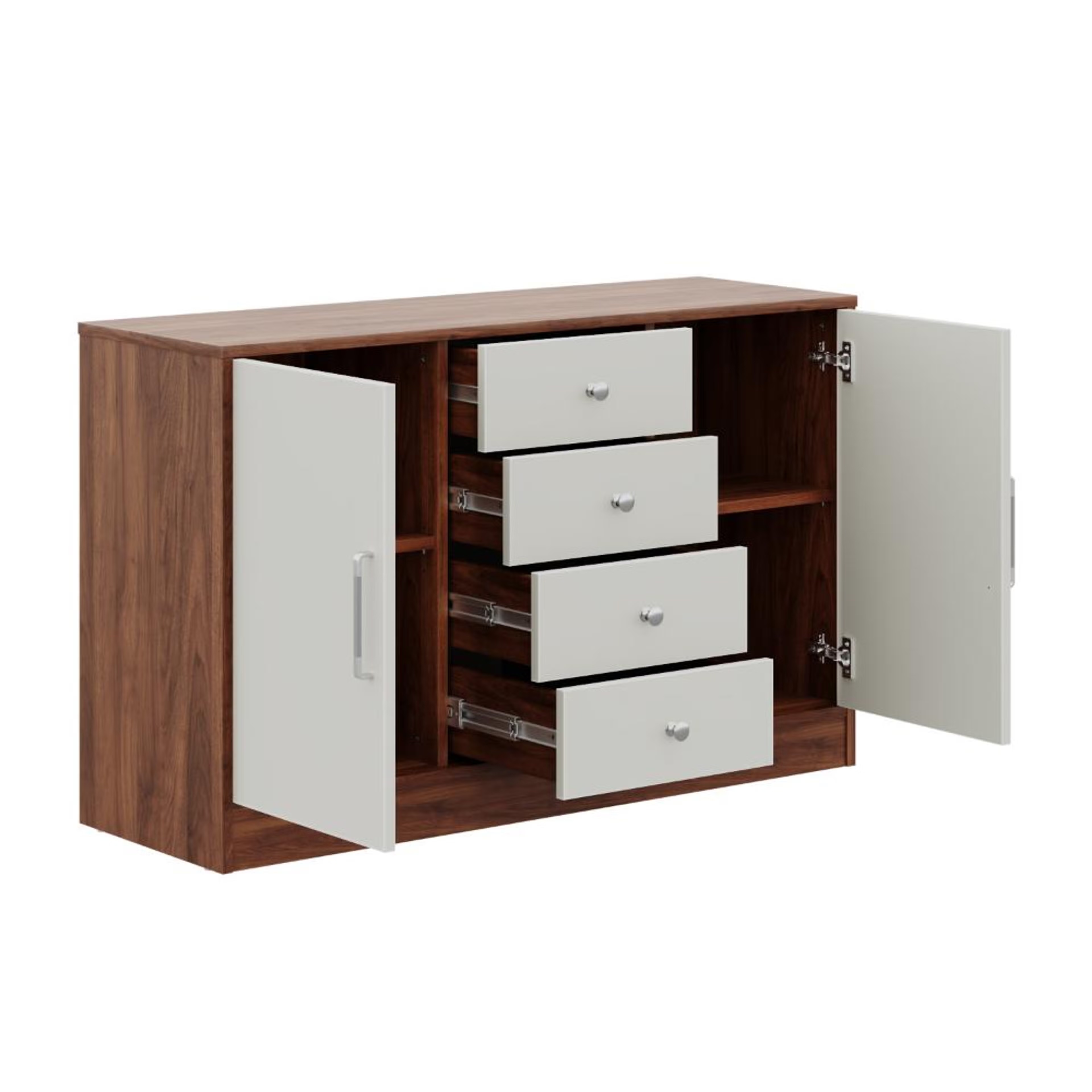 Wakefit Uruk Side Board Columbia Walnut And Frosty White