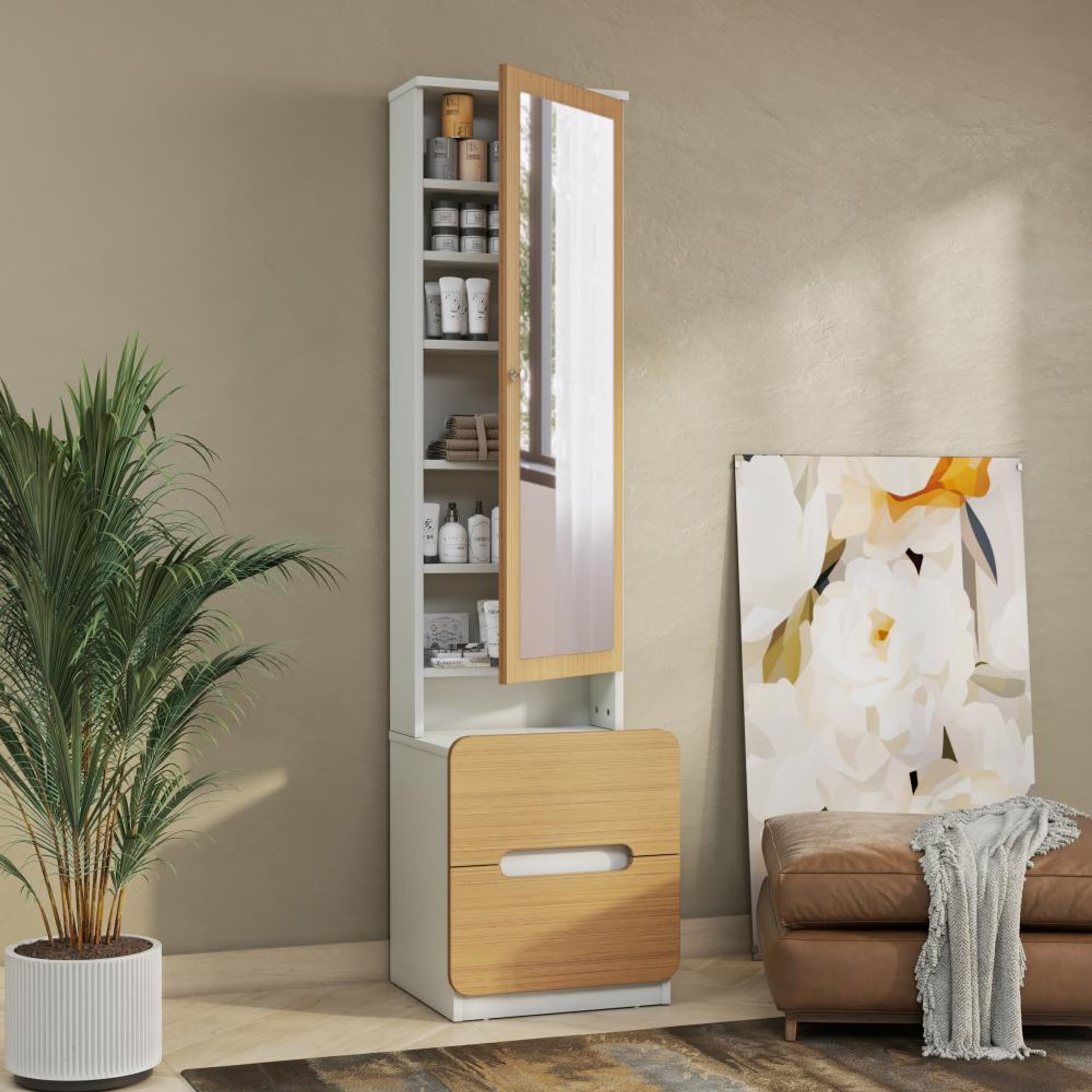 Home 30 Wakefit Mendla Dresser White And Urban Teak Urban Teak And Frosty White