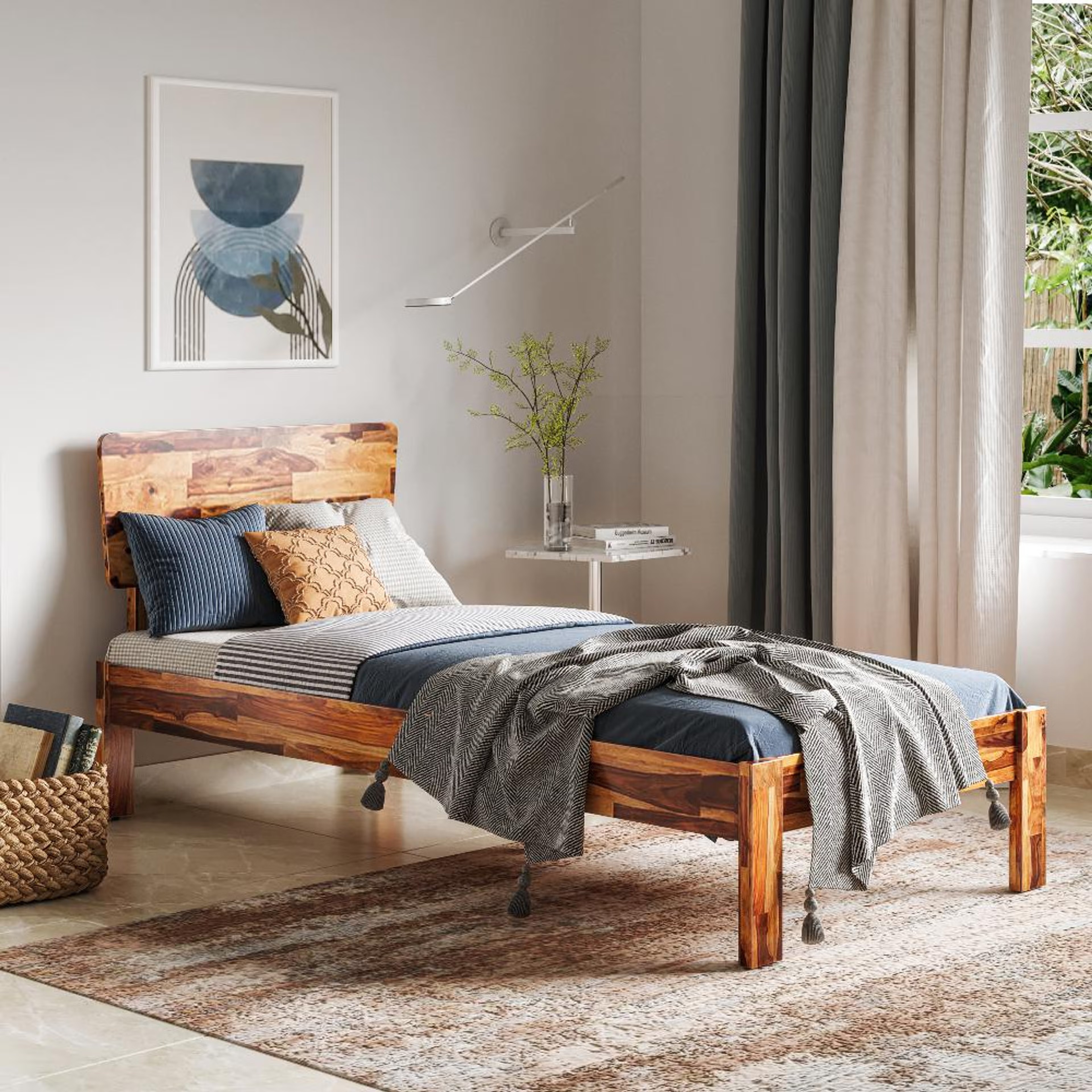 Wakefit Auriga Single Sheesham Bed Without Storage Single - 78" x 36\