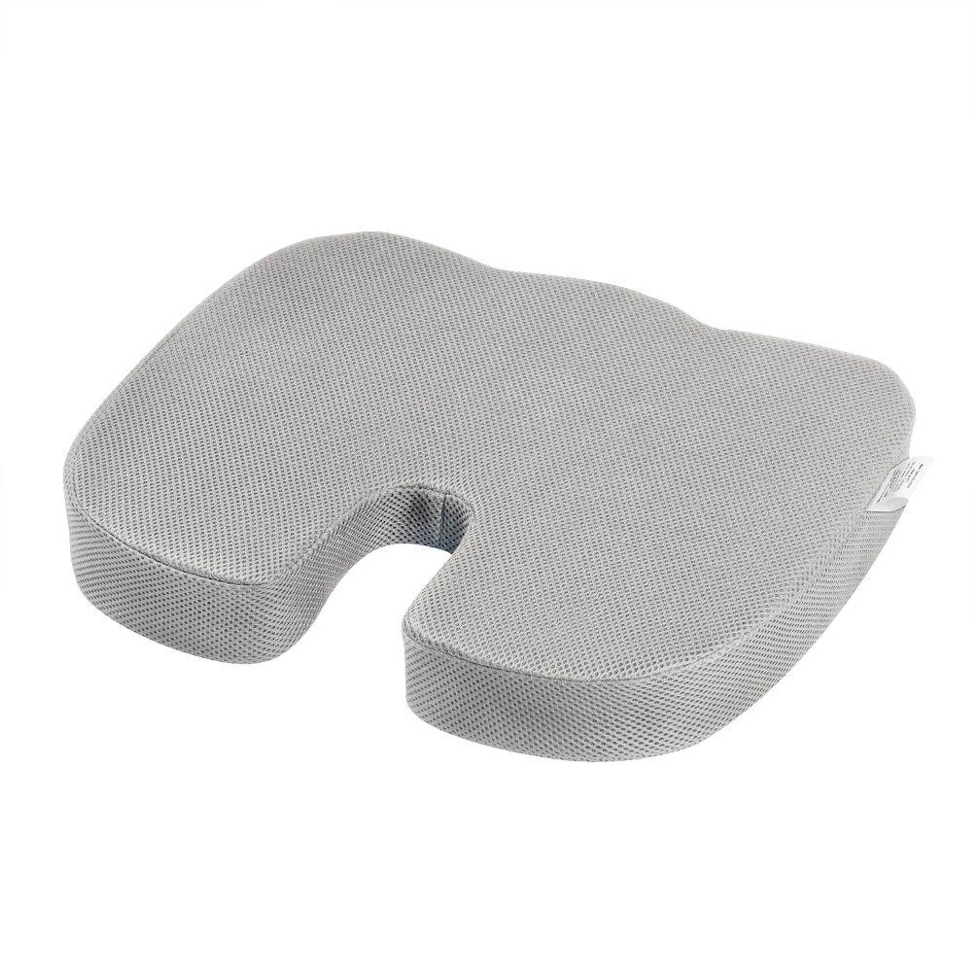 Home 34 Orthopedic Coccyx Cushion | Memory Foam Support for Lower Back, Tailbone & Sciatica Relief | Chair & Car Use | Ergonomic Design | Ideal for Under 60 Kg Weight - Grey Grey, Less than 60 Kg