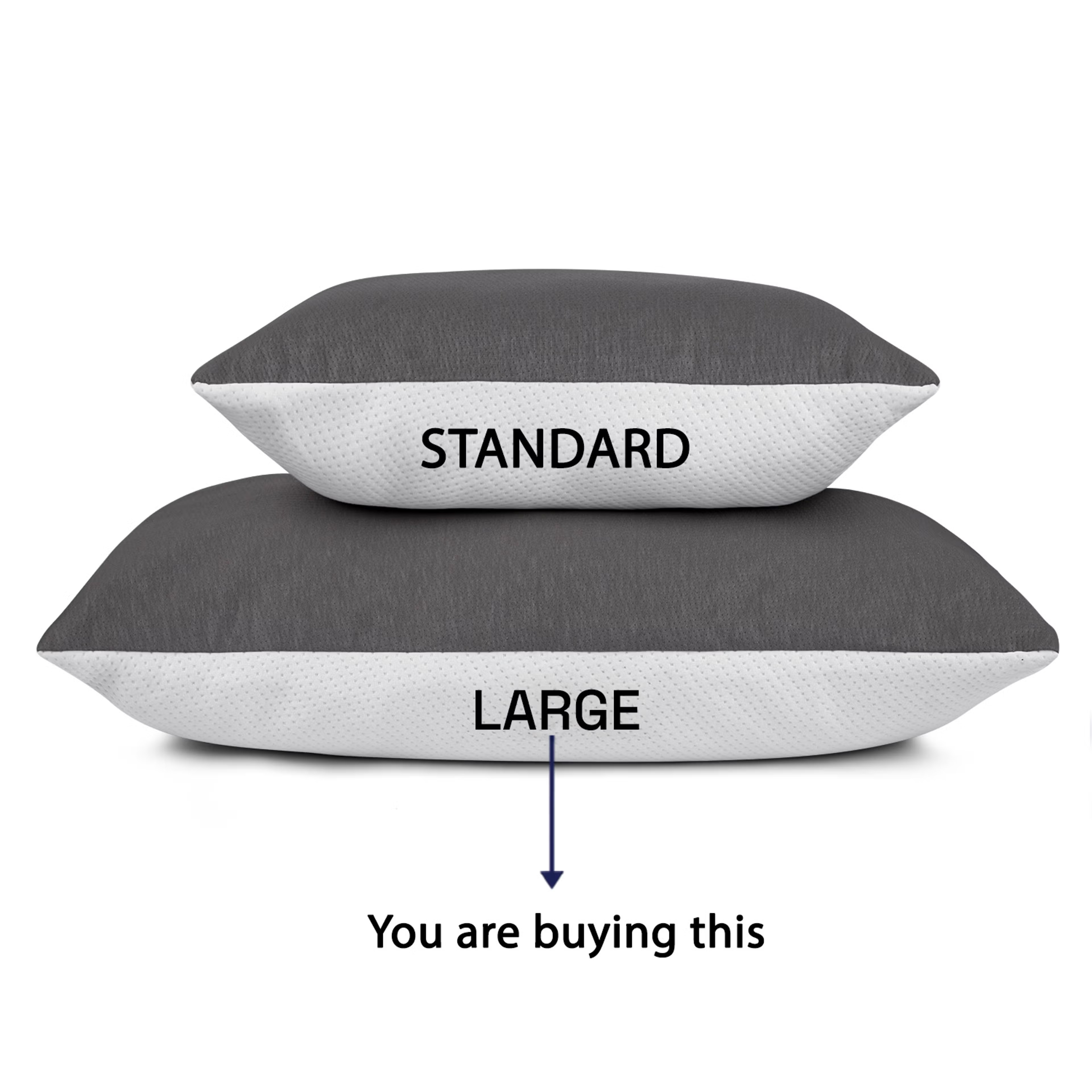 Home 29 Large Size Sleeping Pillow | Set of 1 | Height Adjustable | 36 x 20 Inch | Soft & Fluffy | White and Grey Large, Single