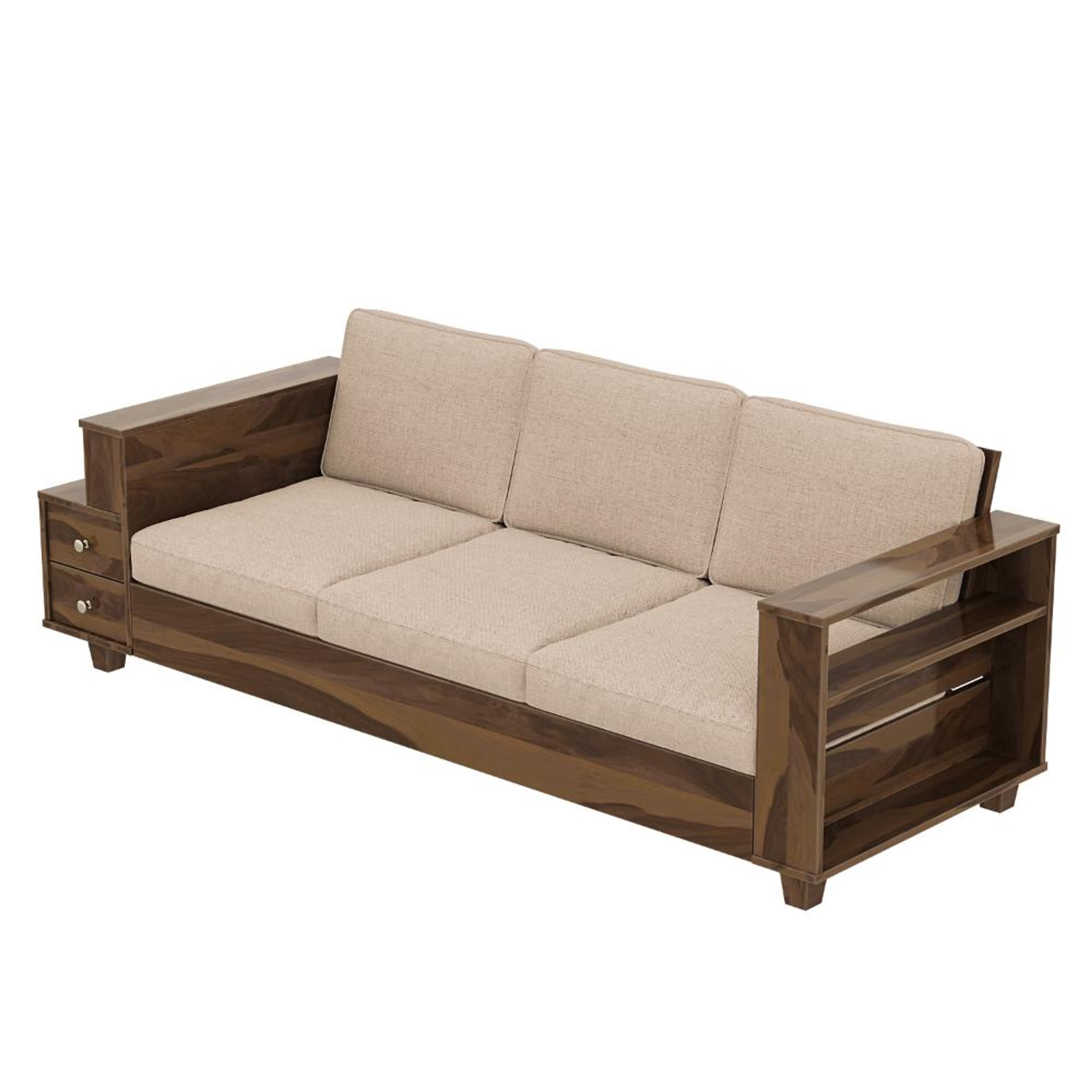 Wakefit Manila Sheesham Wood Sofa - Three Seater Regular, 3 Seater, Omega Pearl 3 Wakefit Manila Sheesham Wood Sofa - Three Seater Regular, 3 Seater, Omega Pearl