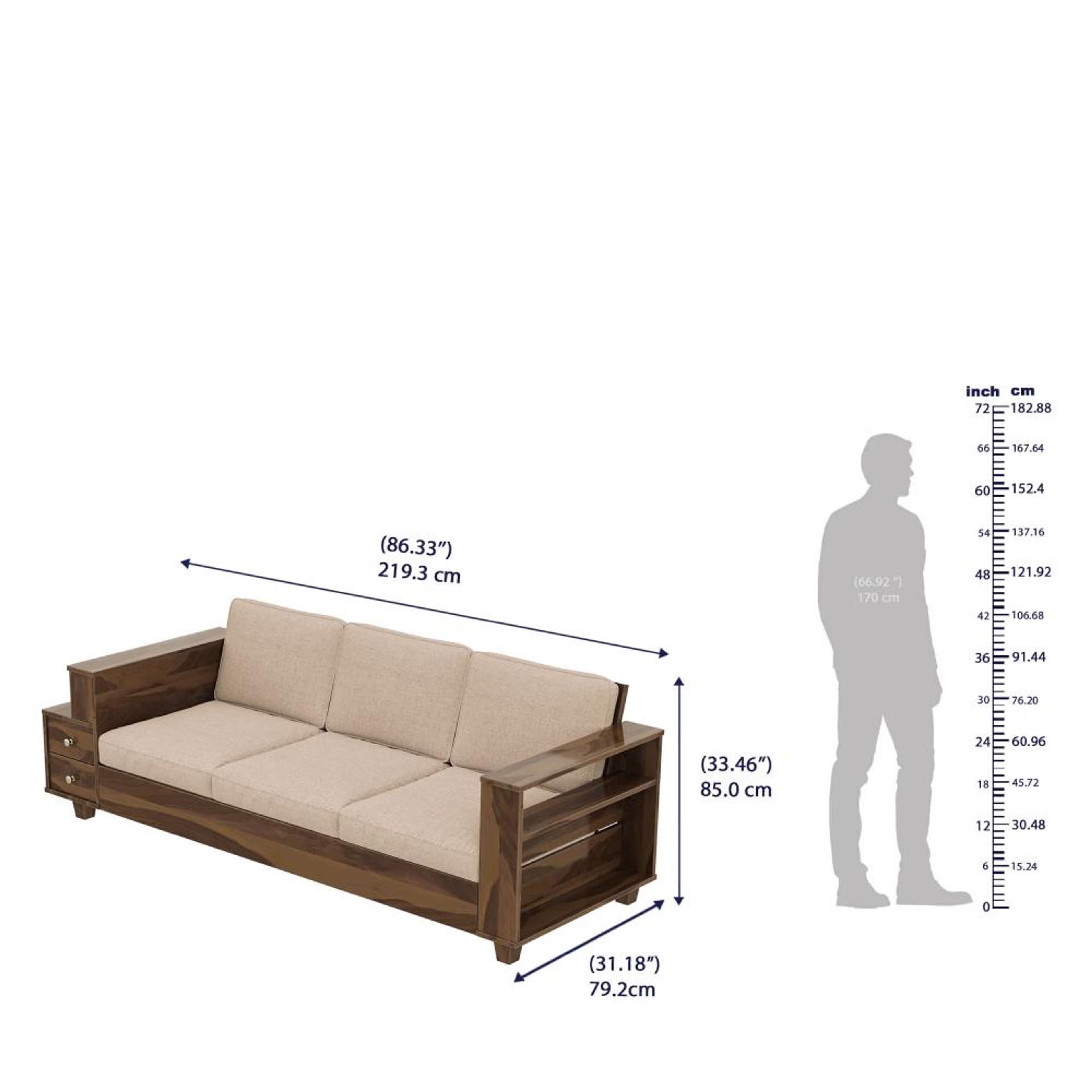 Wakefit Manila Sheesham Wood Sofa - Three Seater Regular, 3 Seater, Omega Pearl 7 Wakefit Manila Sheesham Wood Sofa - Three Seater Regular, 3 Seater, Omega Pearl