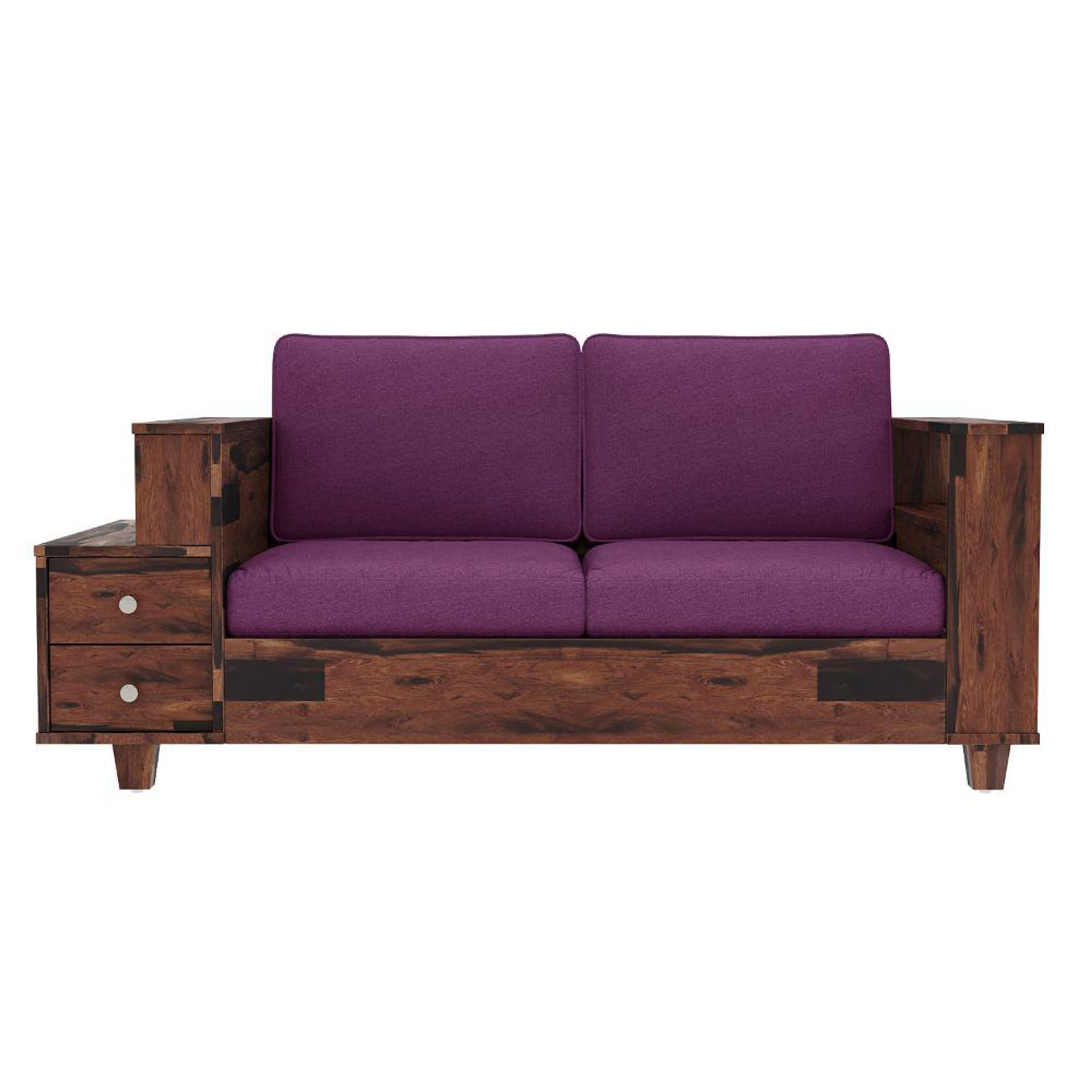 Home 41 Wakefit Manila Solid Wood Sofa - Two Seater Regular, 2 Seater, Grape Purple