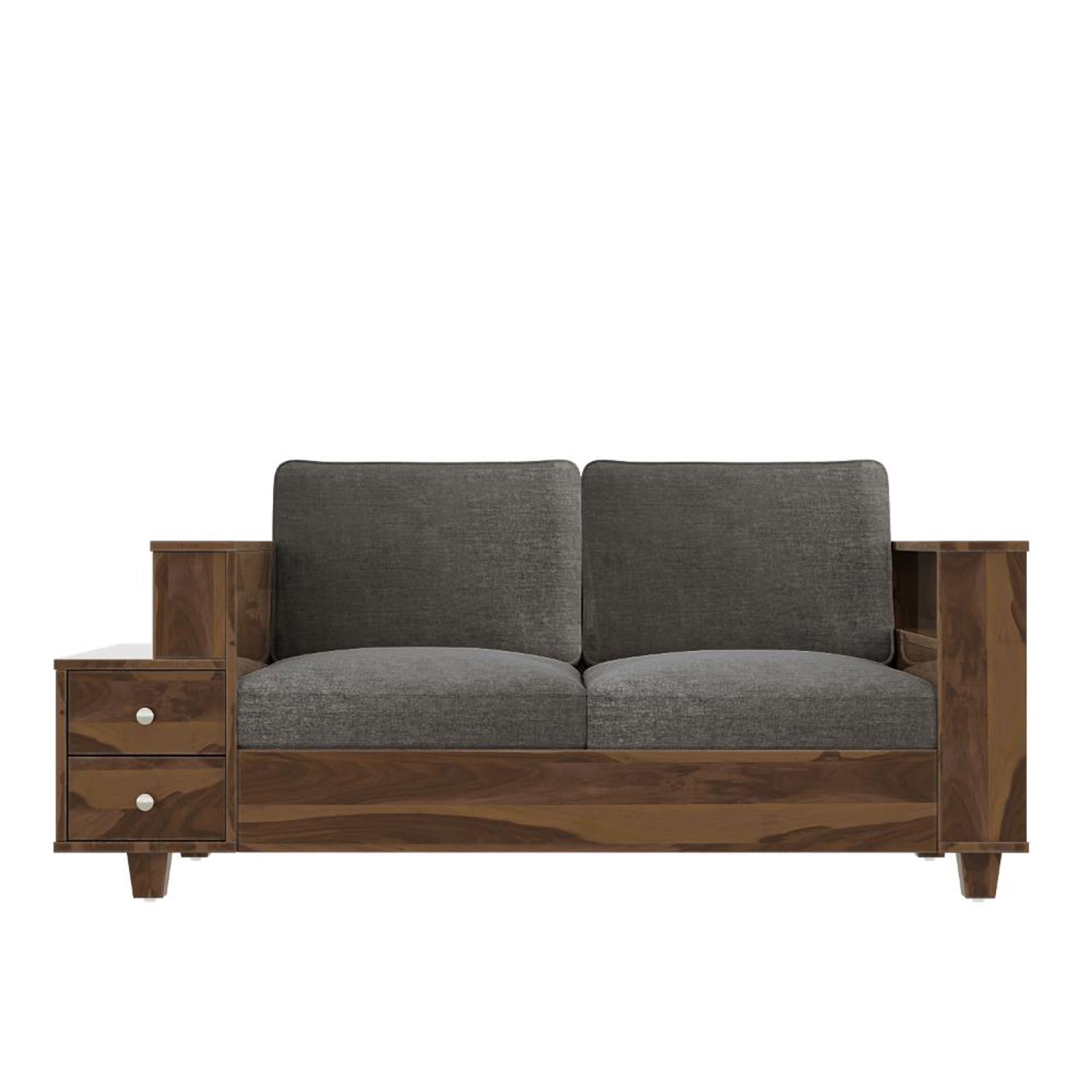 Wakefit Manila Sheesham Wood Sofa - Two Seater Regular, 2 Seater, Graphite 2 Wakefit Manila Sheesham Wood Sofa - Two Seater Regular, 2 Seater, Graphite