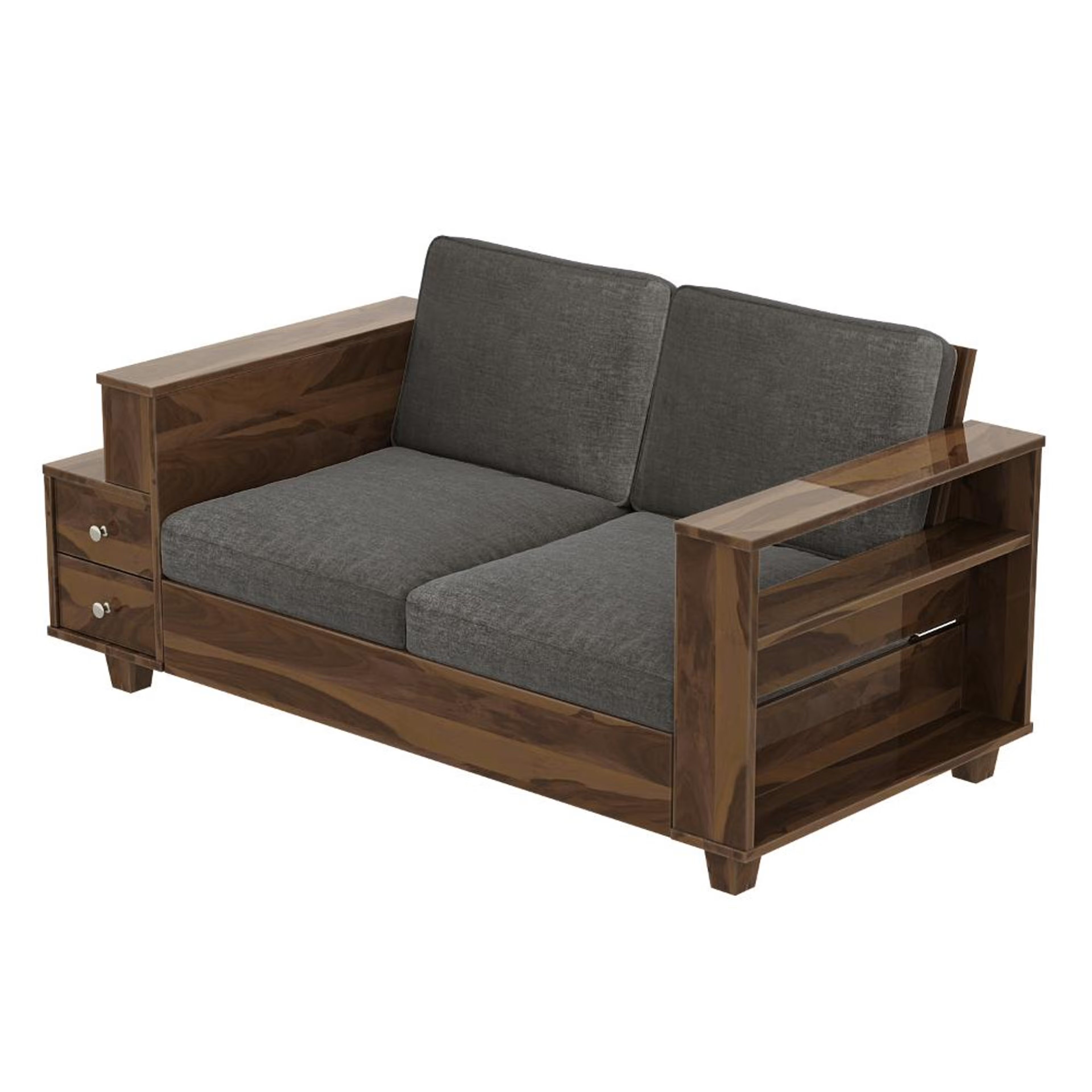 Wakefit Manila Sheesham Wood Sofa - Two Seater Regular, 2 Seater, Graphite 5 Wakefit Manila Sheesham Wood Sofa - Two Seater Regular, 2 Seater, Graphite