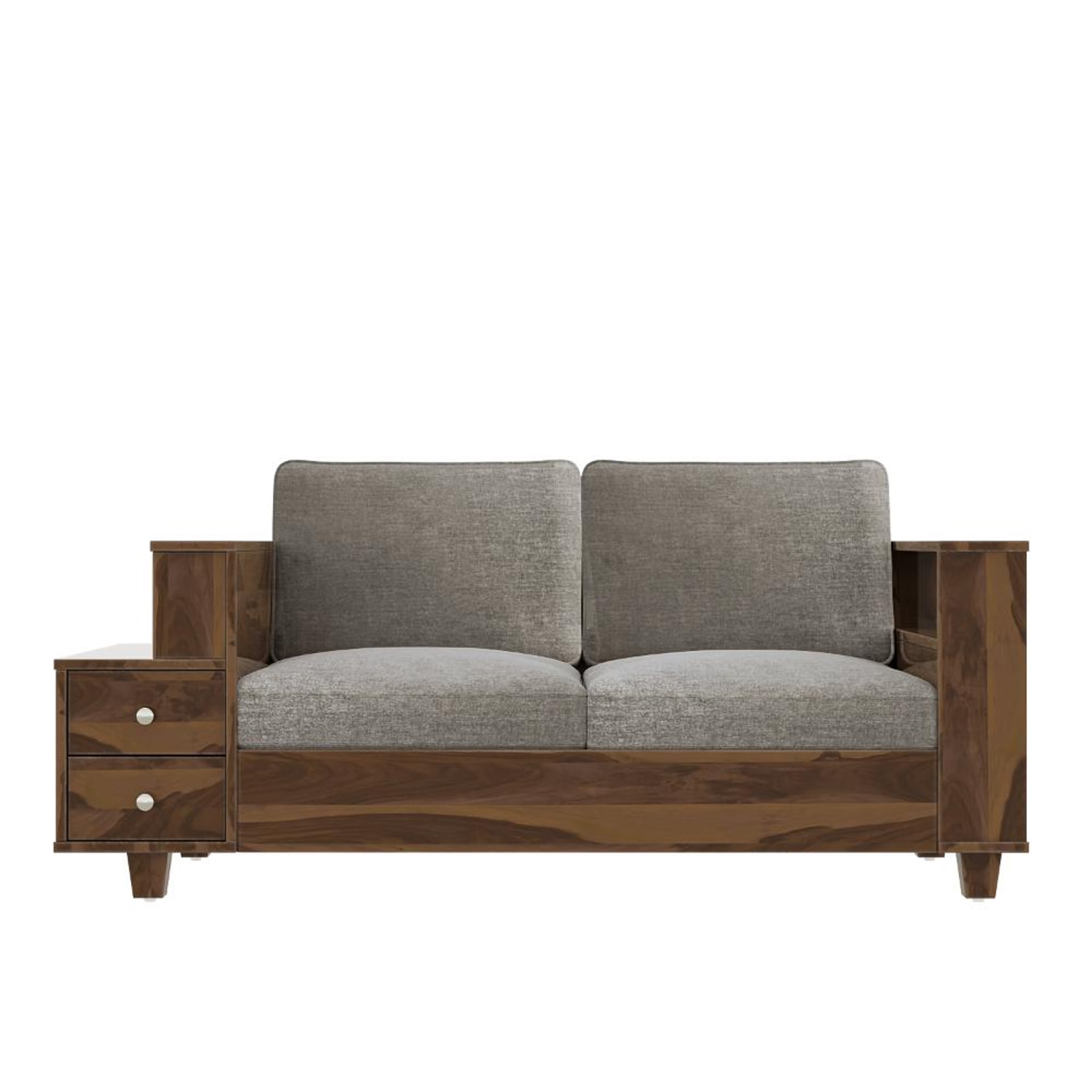 Home 45 Wakefit Manila Sheesham Wood Sofa - Two Seater Regular, 2 Seater, Taupe