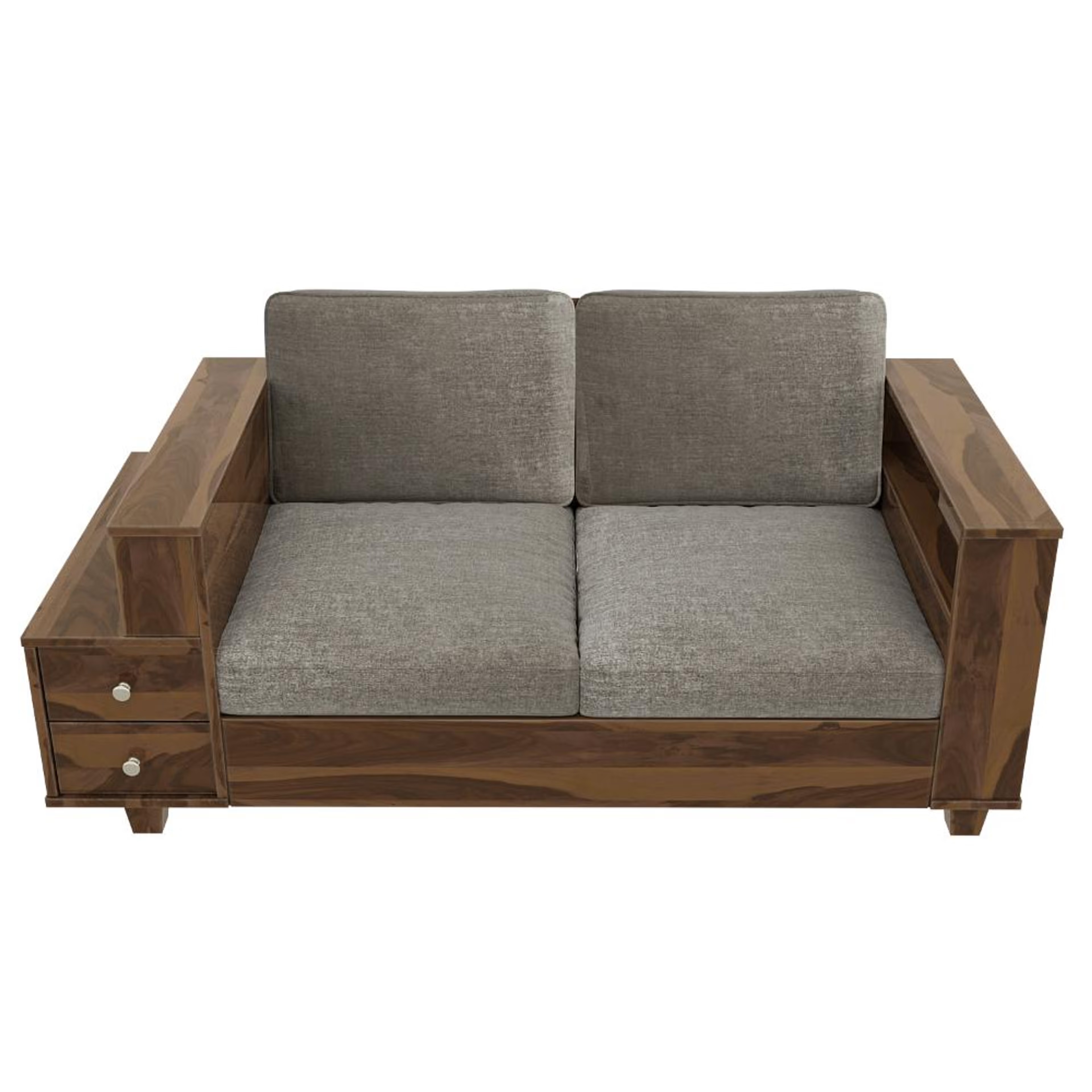 Home 46 Wakefit Manila Sheesham Wood Sofa - Two Seater Regular, 2 Seater, Taupe
