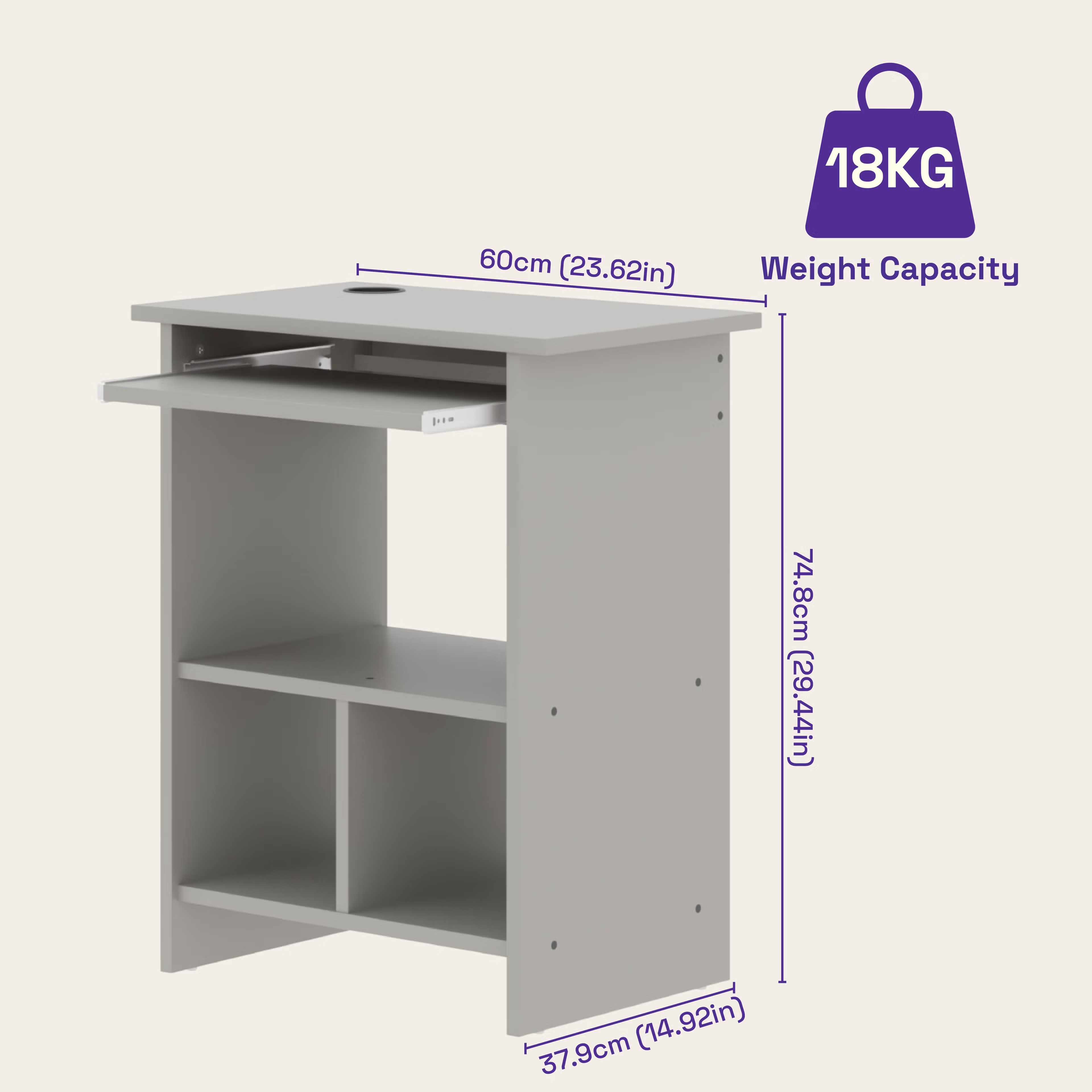 Wakefit Cursa Study Table - Pumic Grey Pumic Grey 7 Wakefit Cursa Study Table - Pumic Grey Pumic Grey