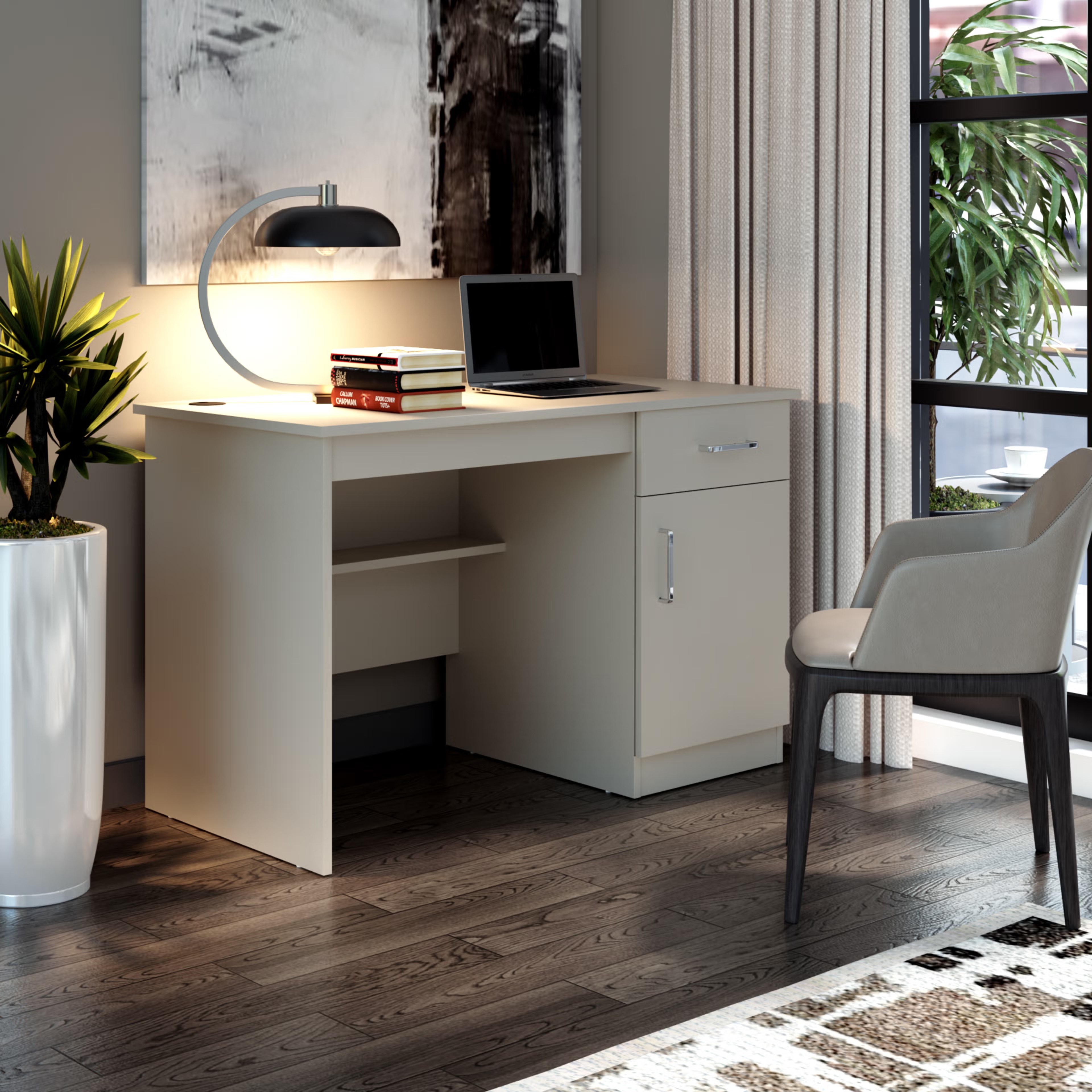Wakefit Athena Study Table - Pumic Grey Pumic Grey