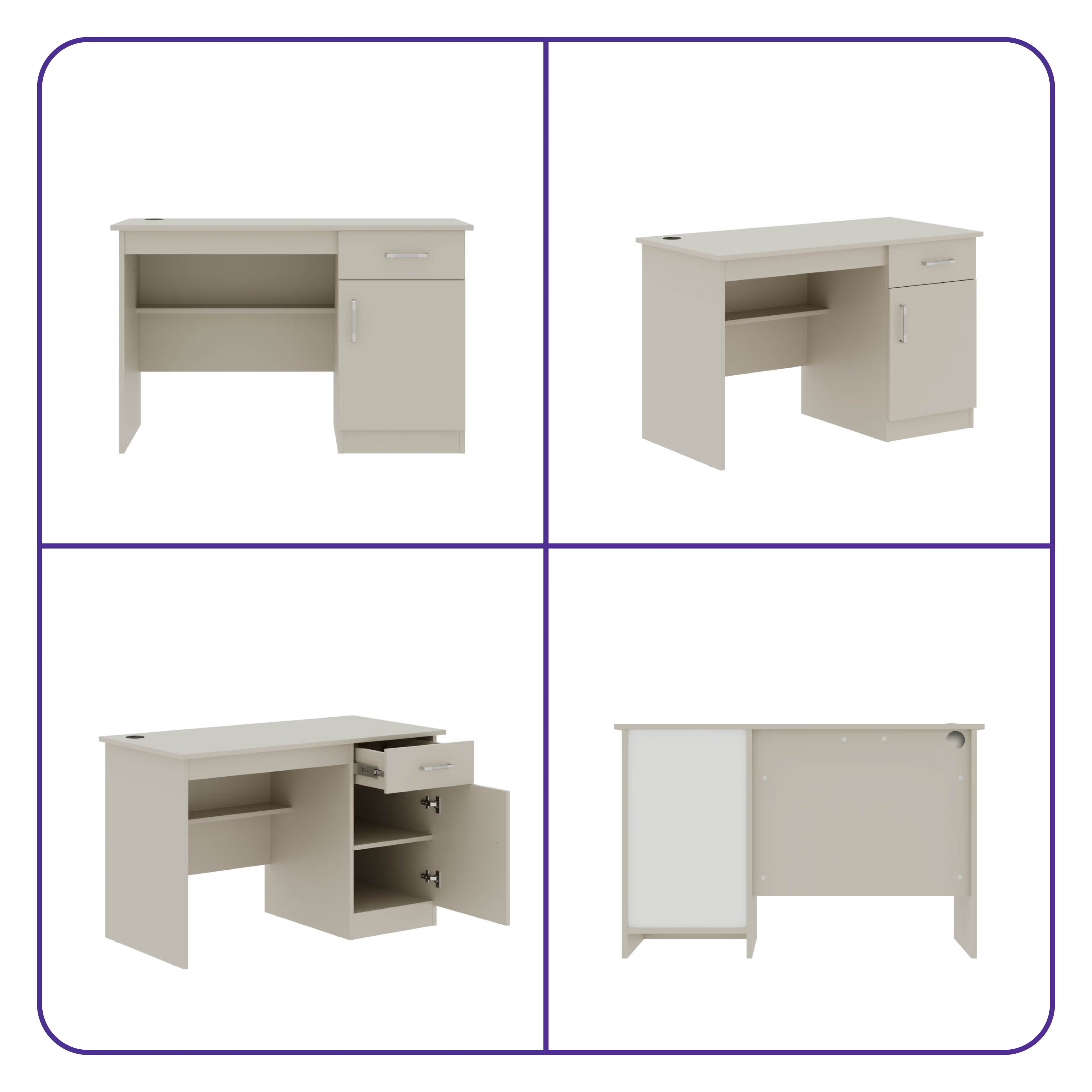 Wakefit Athena Study Table - Pumic Grey Pumic Grey