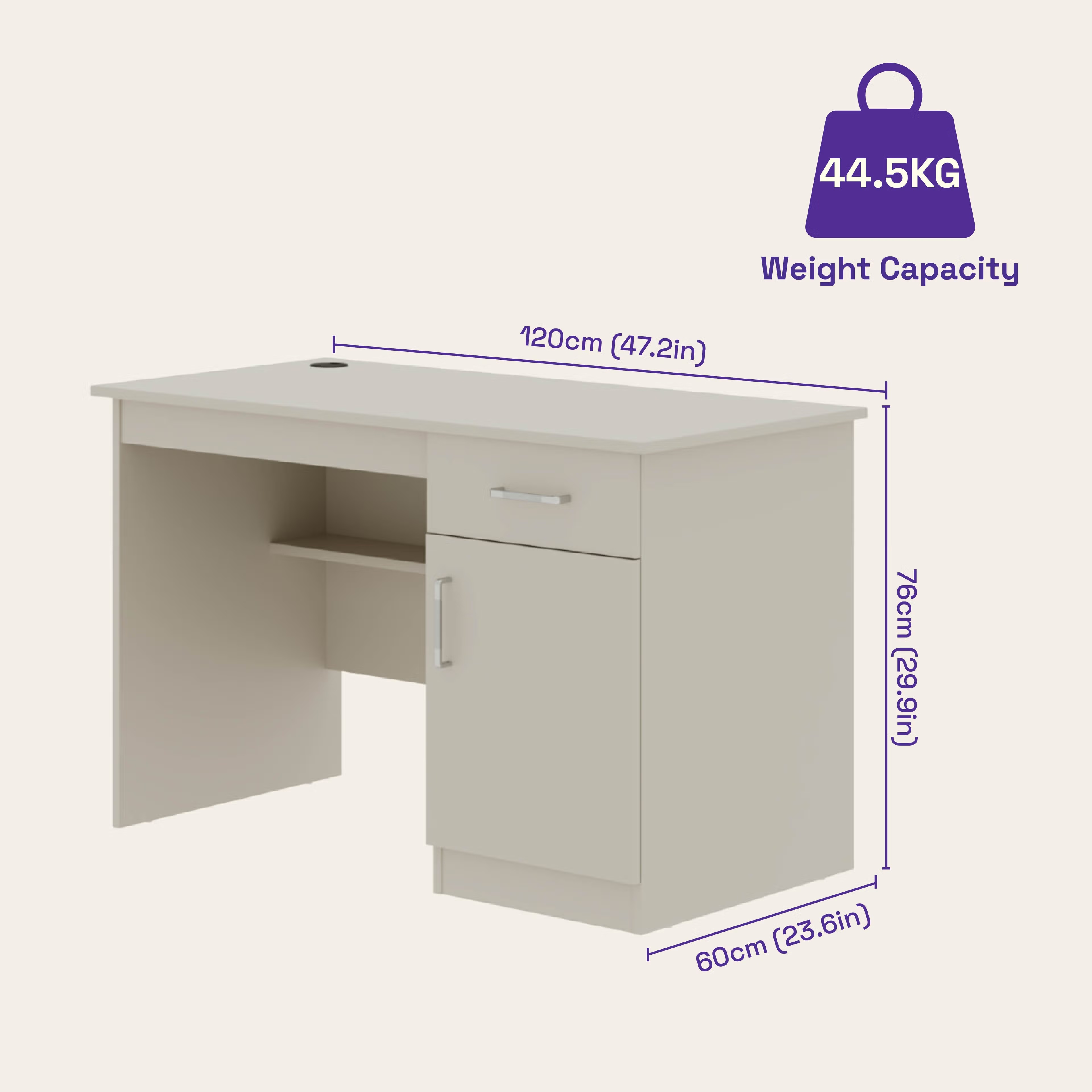 Wakefit Athena Study Table - Pumic Grey Pumic Grey 7 Wakefit Athena Study Table - Pumic Grey Pumic Grey