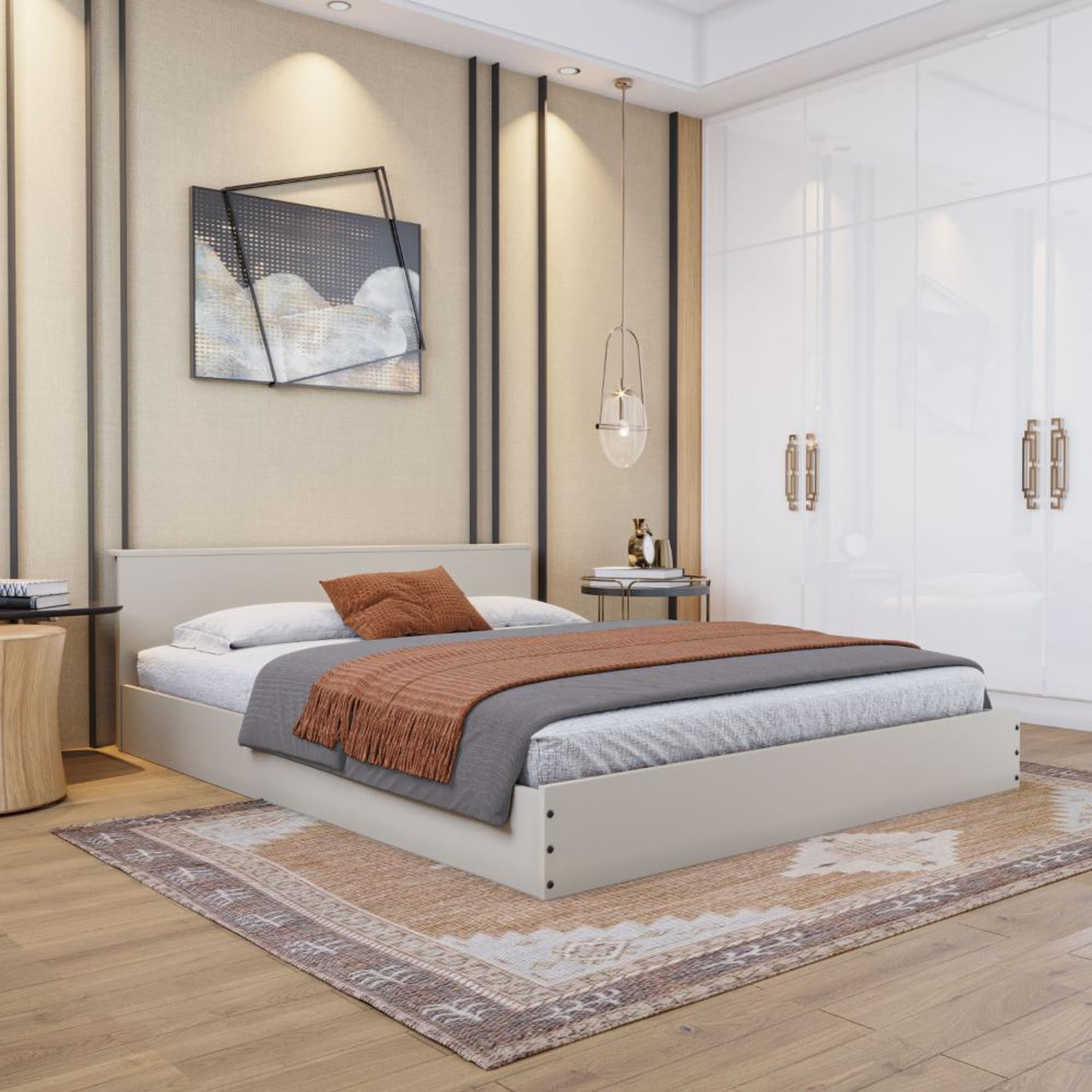 Wakefit Cosmo Queen Engineered wood bed Non Storage Queen - 78" x 60\
