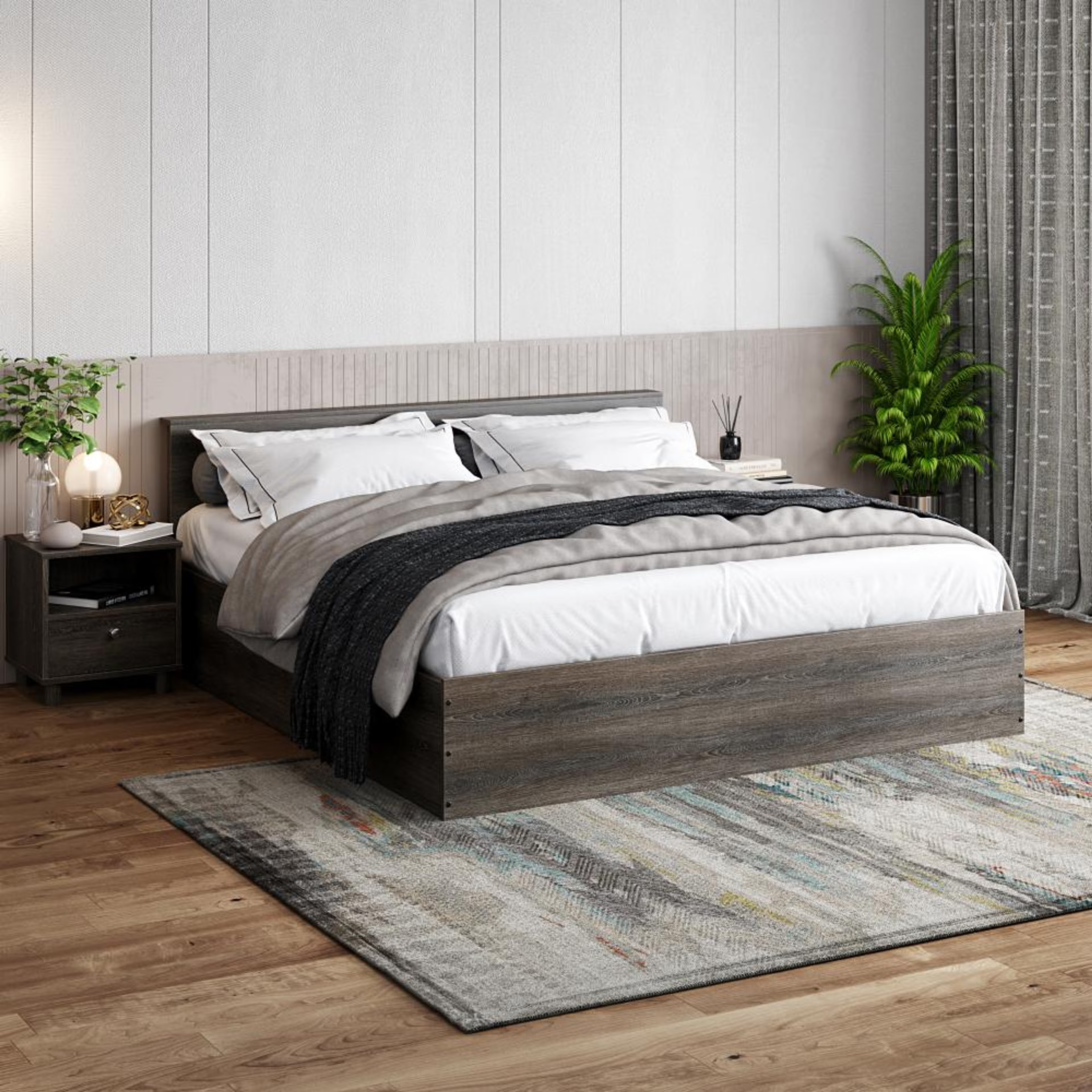 Wakefit Taurus King Size Engineered Wood Bed with Storage King - 78" x 72\