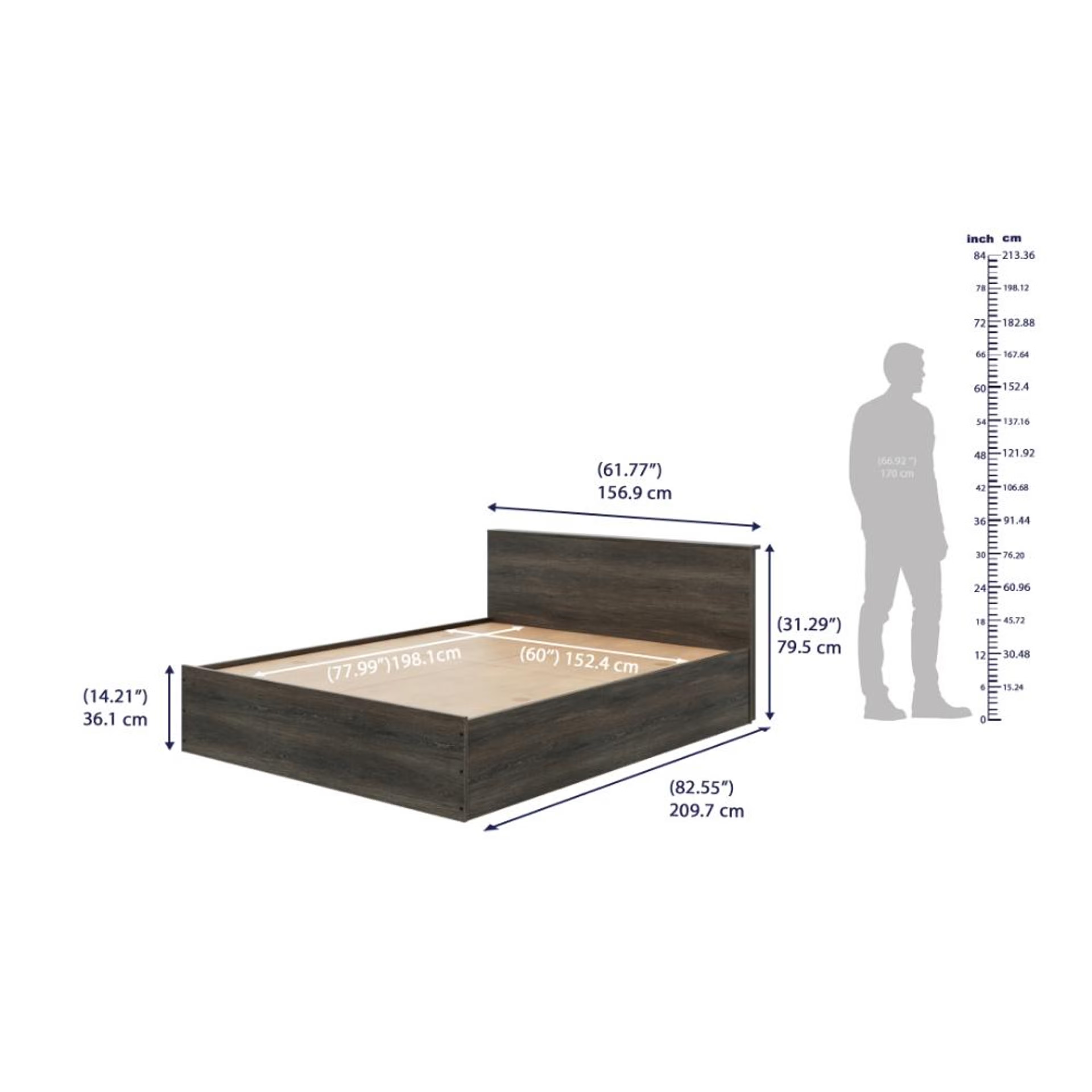 Wakefit Taurus Queen Size Engineered Wood Bed with Storage Queen - 78" x 60 7 Wakefit Taurus Queen Size Engineered Wood Bed with Storage Queen - 78" x 60\