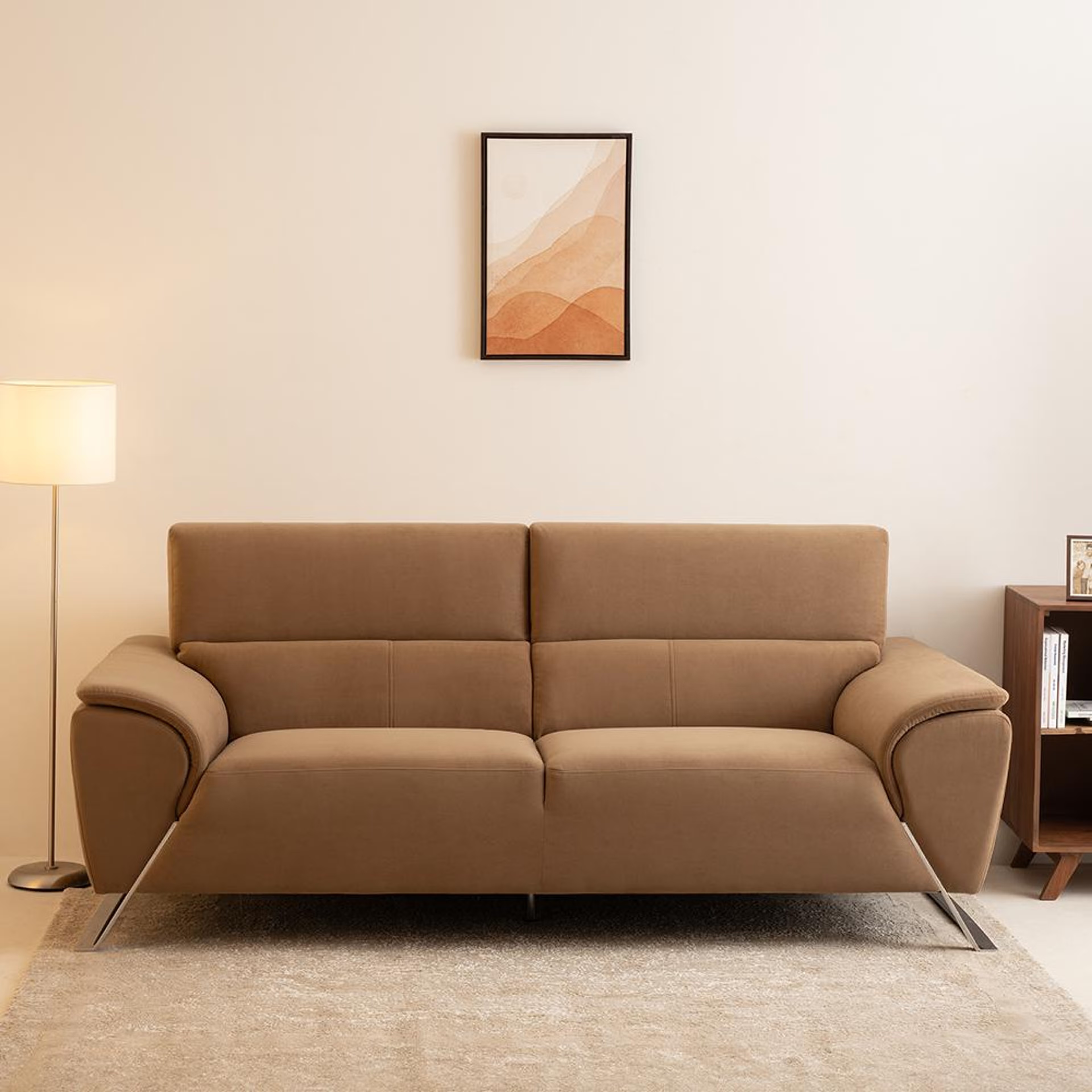 Wakefit Magnus Sofa - Three Seater Regular, Three Seater, Napoli Tan