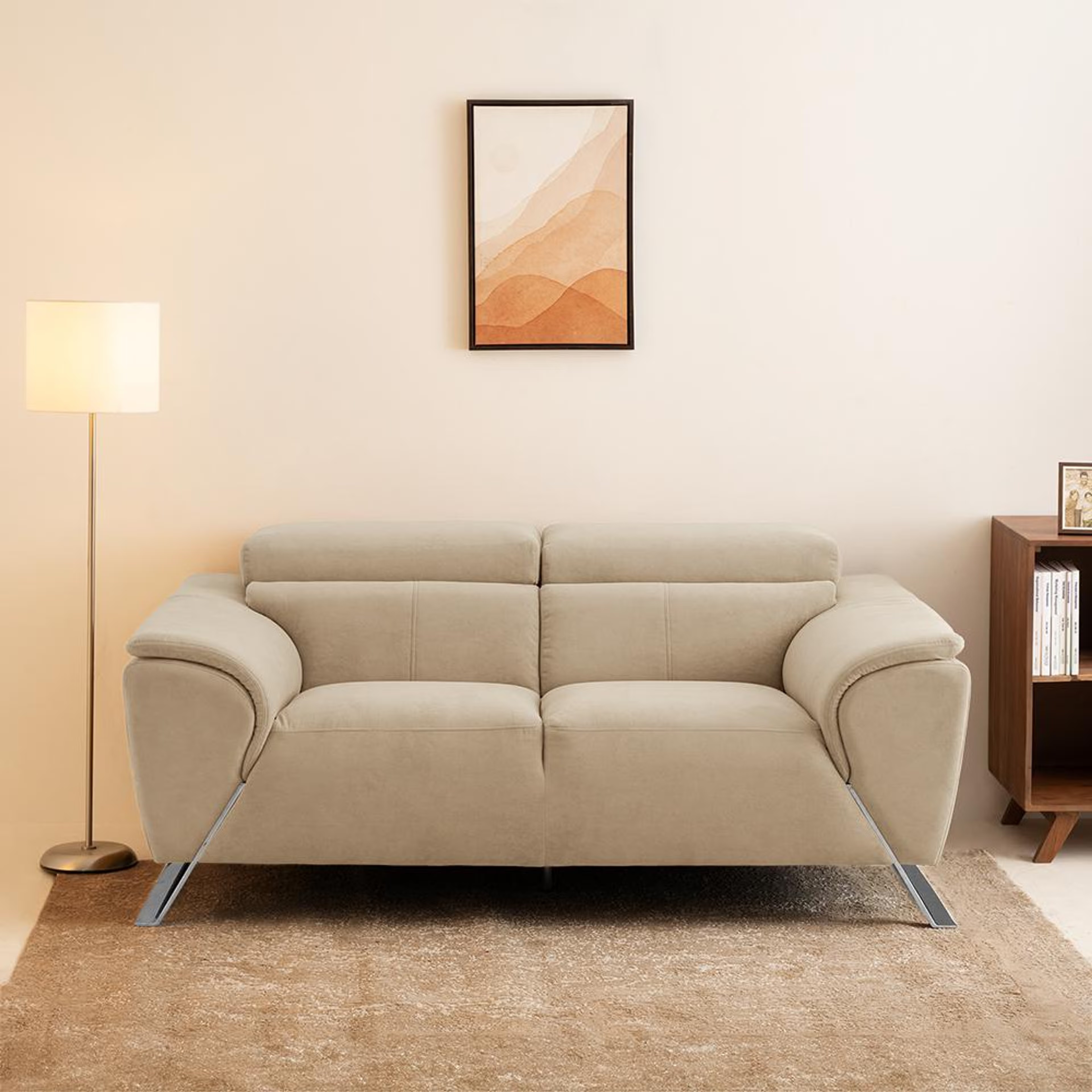Wakefit Magnus Sofa - Two Seater Regular, Two Seater, Napoli Beige