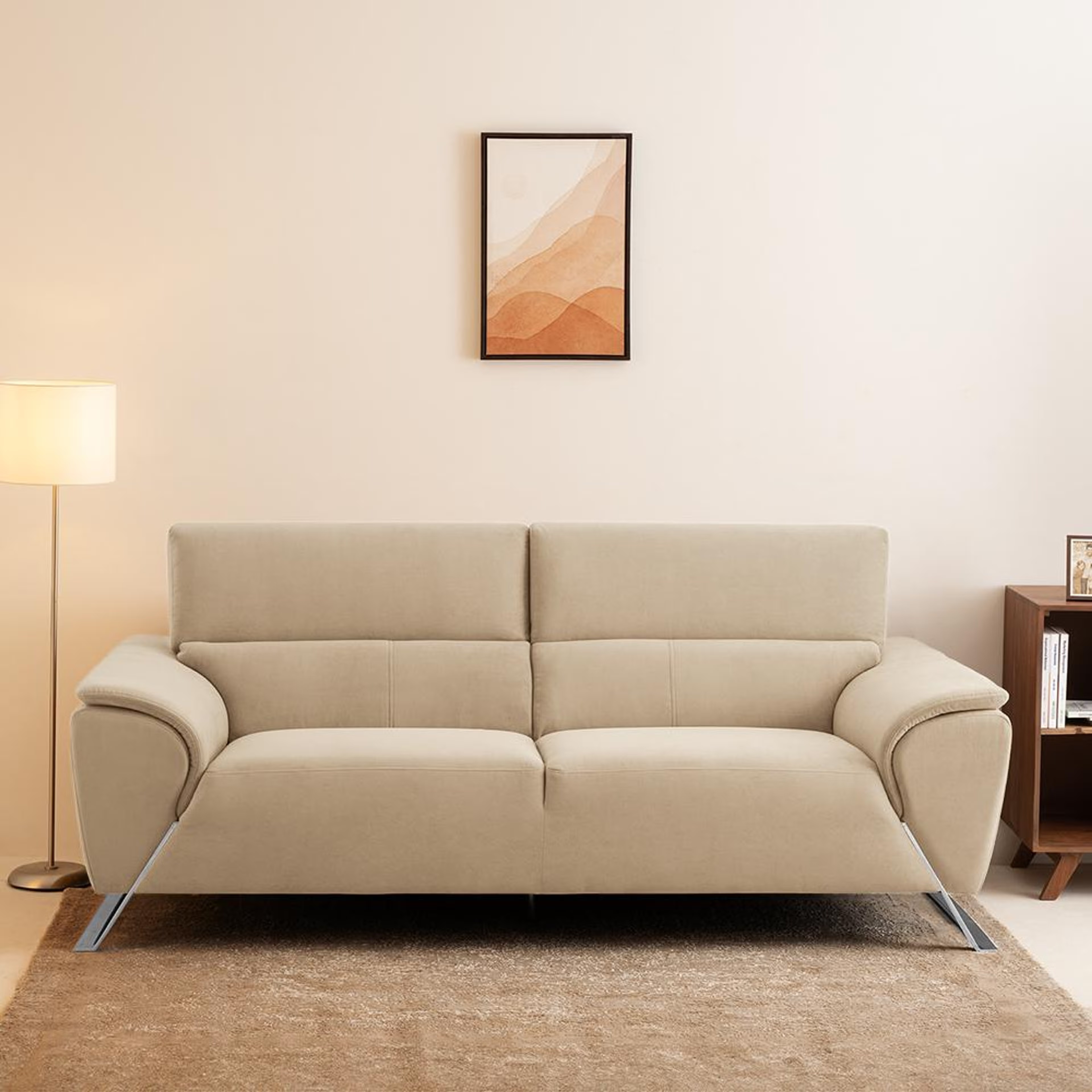 Wakefit Magnus Sofa - Three Seater Regular, Three Seater, Napoli Beige