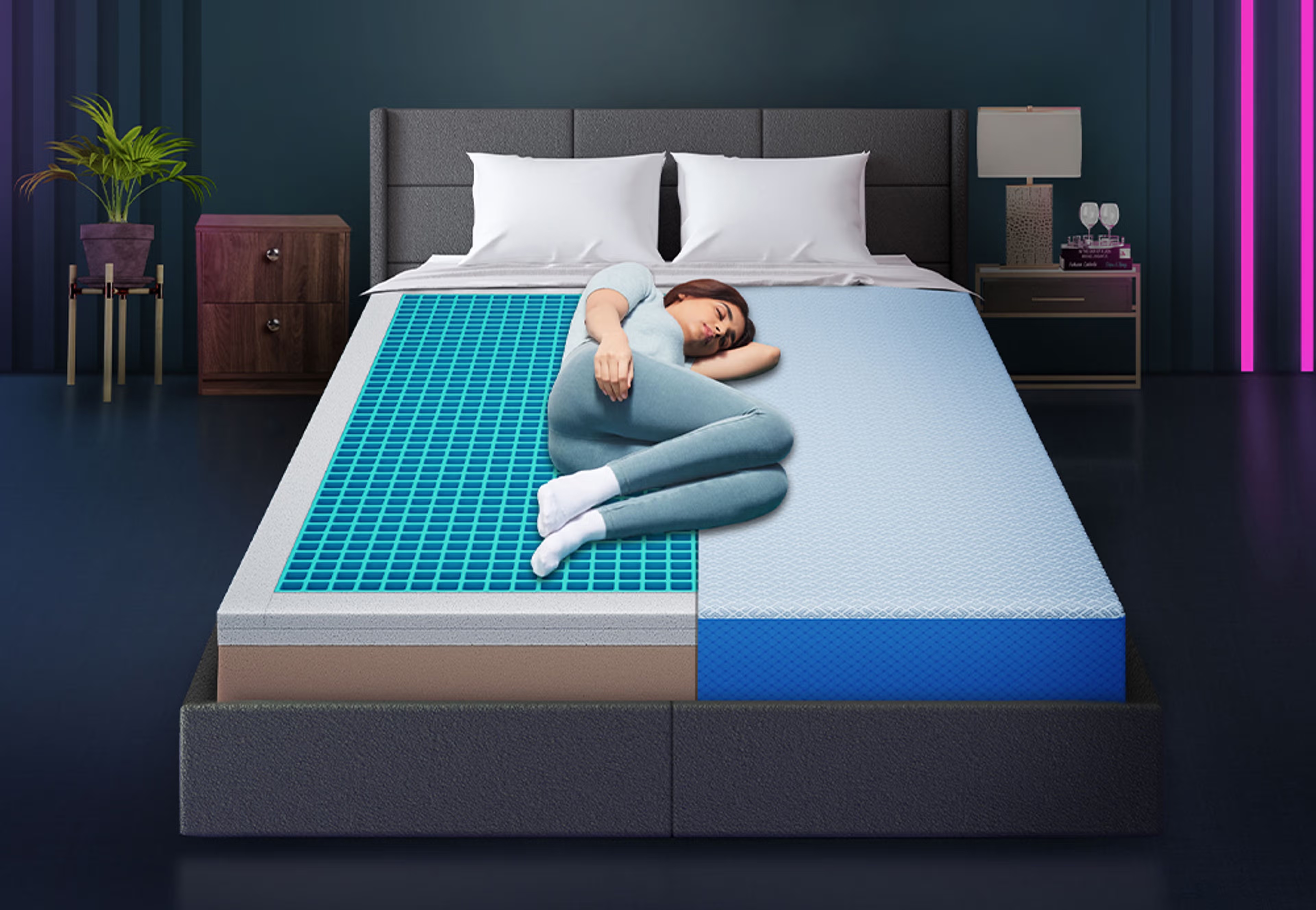 XpertGrid Classic Mattress | Adaptive Cooling Grid | 10 Years Warranty Custom - 81" x 72" x 5\