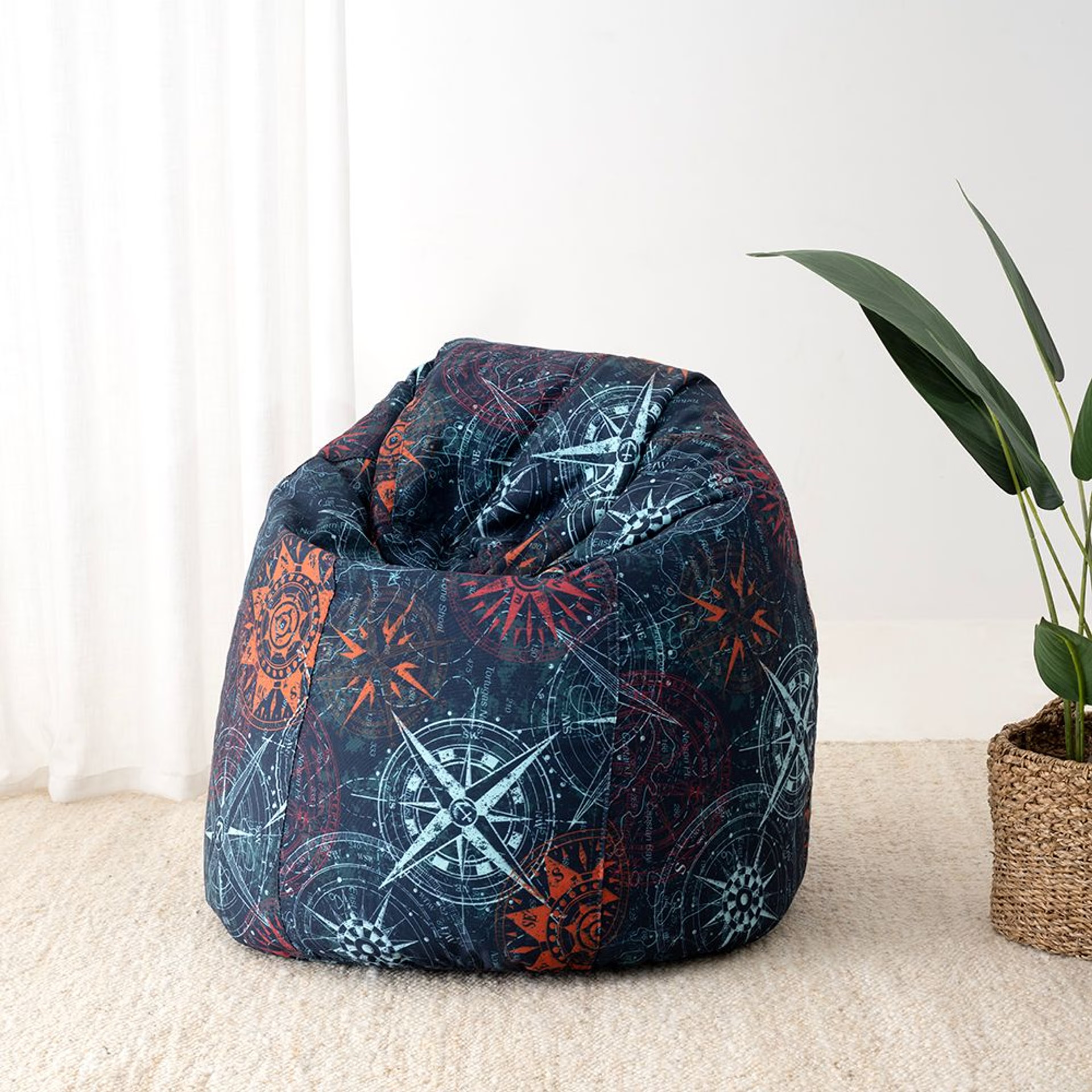 3XL Designer Bean Bag With Beans | Canvas | Ether Print | Bean Bag Chair | Cozy & Ideal for Any Space Canvas - Original, XXXL, With Beans, Ether