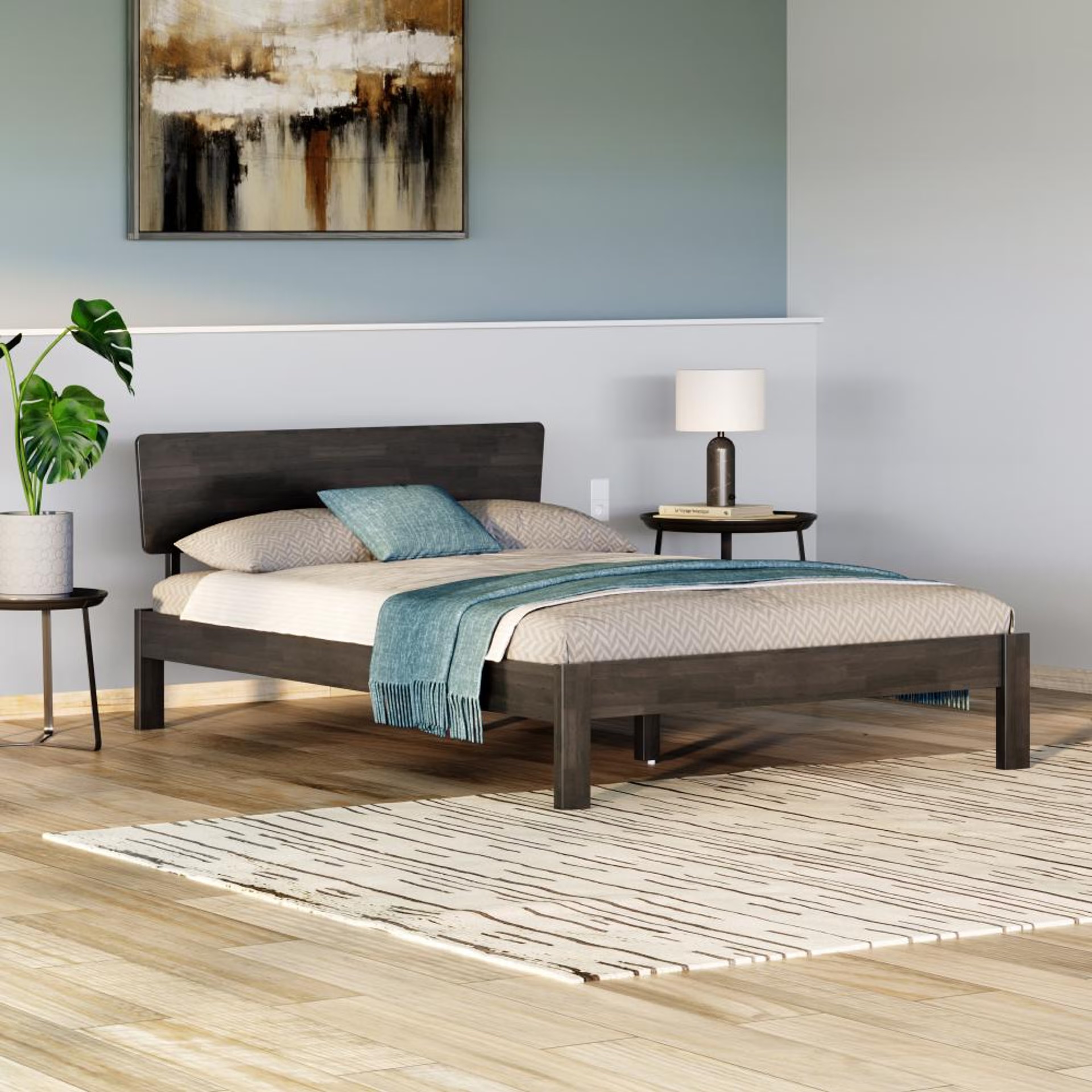 Wakefit Swirl Solid Wood Queen Size Wthout Storage Bed Queen - 78" x 60\