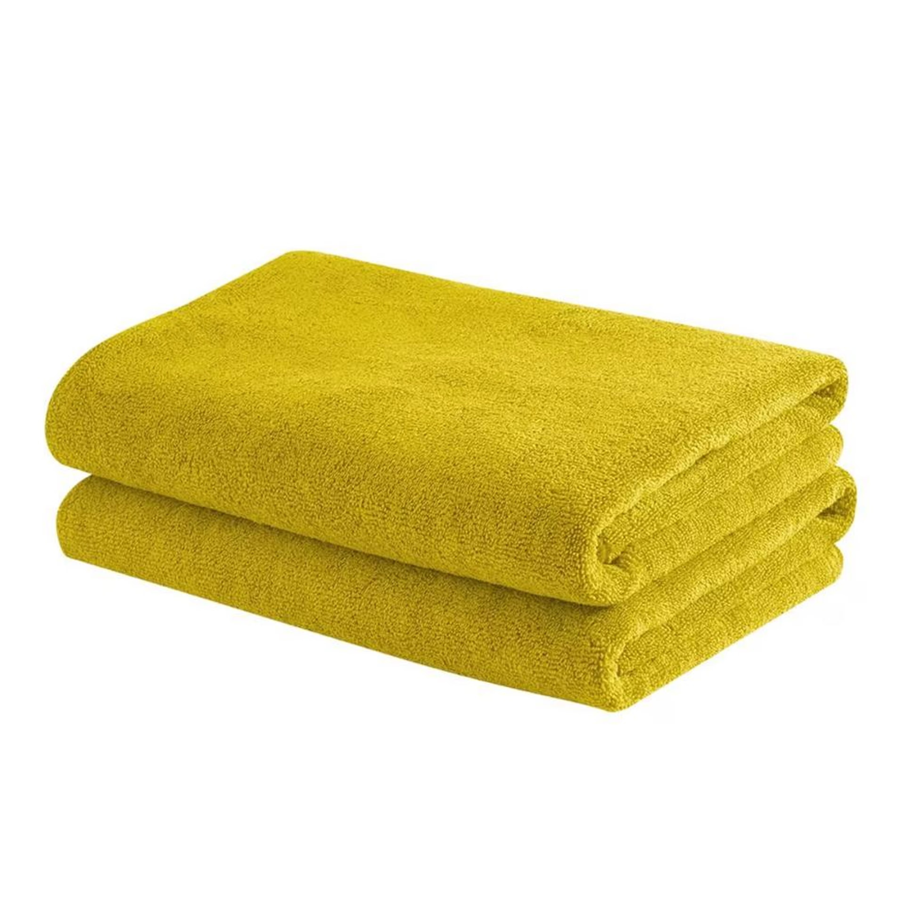 Home 39 Microfibre Large Bath Towel | Set of 2 | 350 GSM | Highly Absorbent, Quick-Dry & Premium, Super-Soft | 23.6 x 47.7 Inches Bath Towel, Set of 2, Lemon-Lime