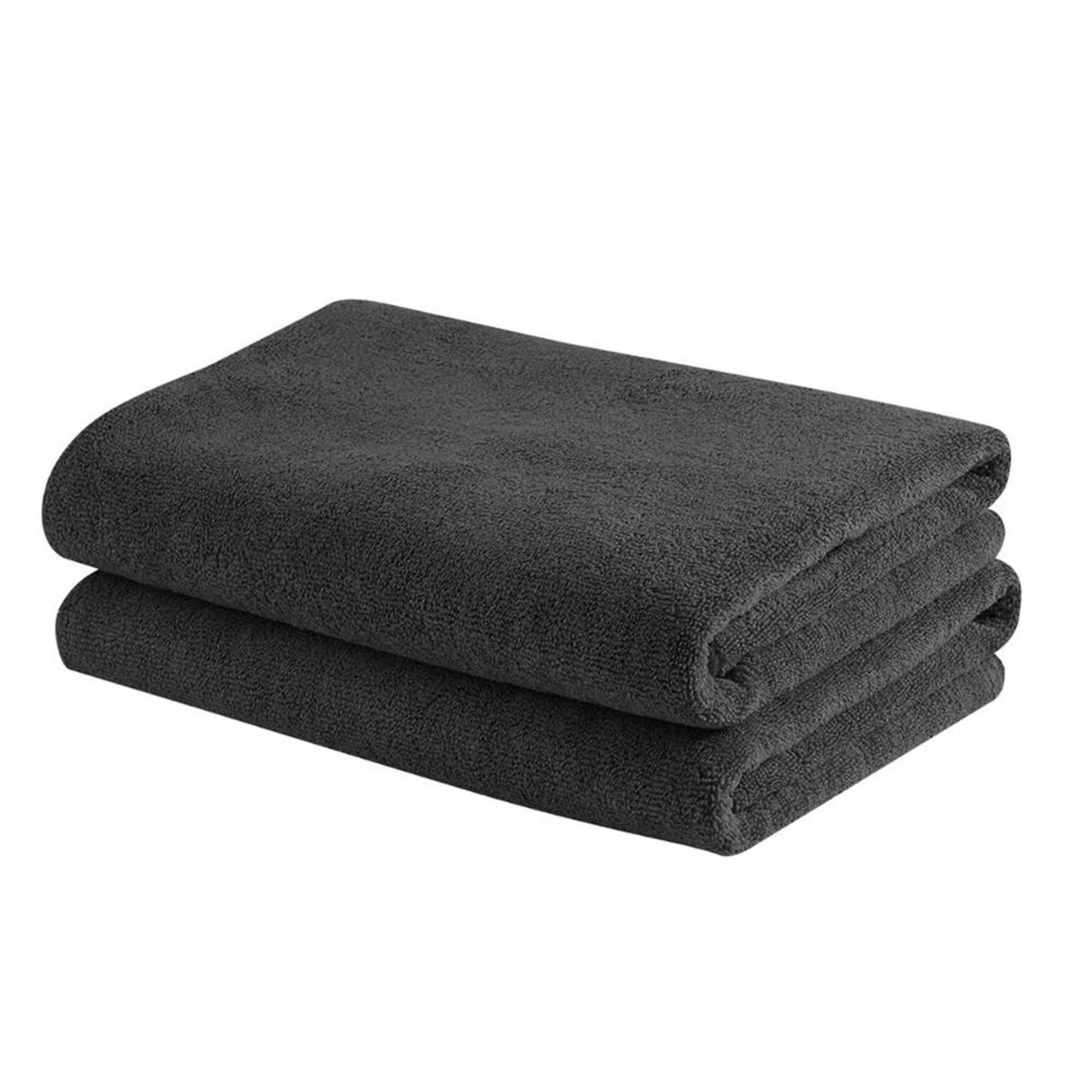 Microfibre Large Bath Towel | Set of 2 | 350 GSM | Highly Absorbent, Quick-Dry & Premium, Super-Soft | 23.6 x 47.7 Inches Bath Towel, Set of 2, Rock Gray