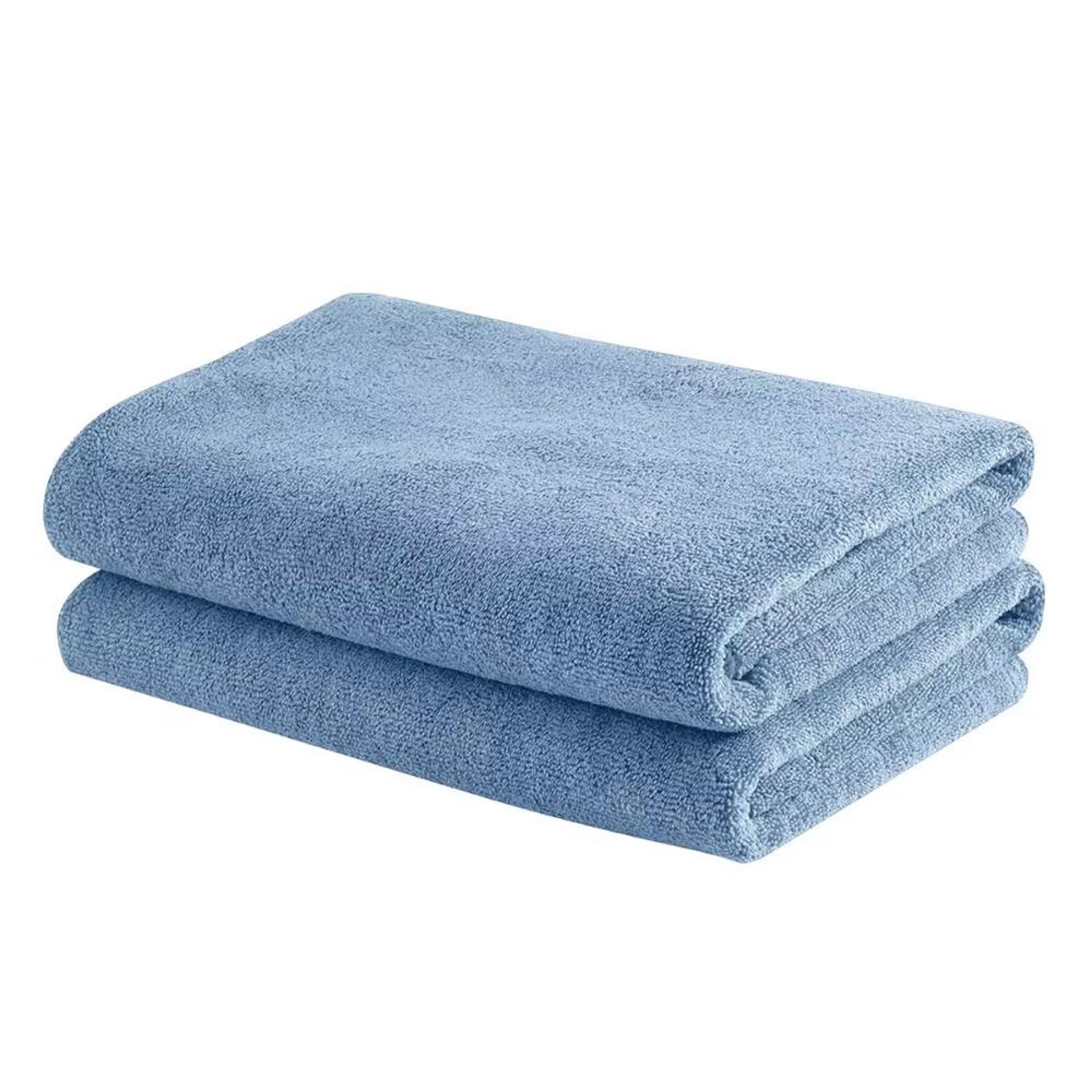 Microfibre Large Bath Towel | Set of 2 | 350 GSM | Highly Absorbent, Quick-Dry & Ultra-Soft | 23.6 x 47.7 Inches Bath Towel, Set of 2, Delicate Blue