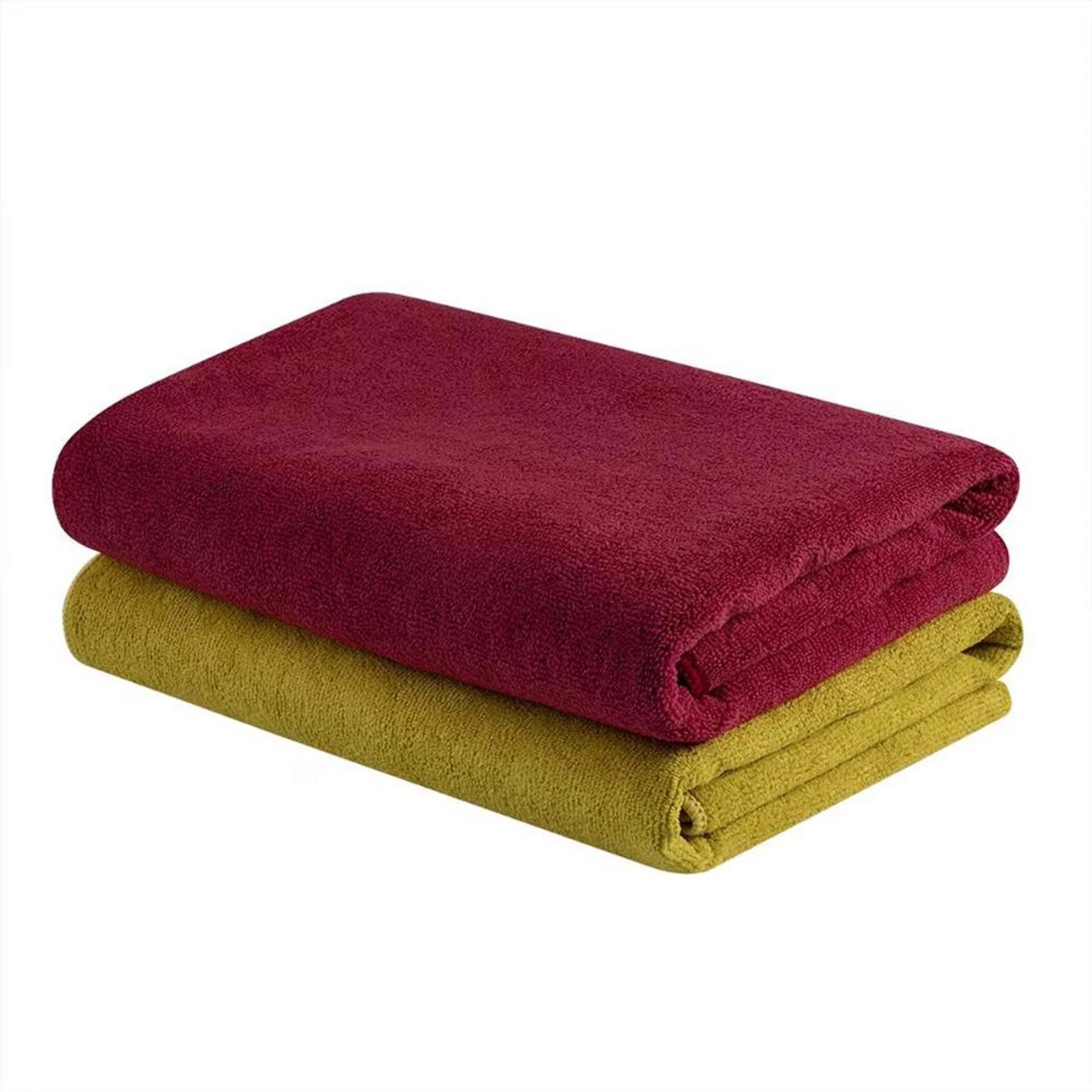 Microfibre Large Bath Towel | Set of 2 | 350 GSM | Highly Absorbent, Quick-Dry & Ultra-Soft | 23.6 x 47.7 Inches Bath Towel, Set of 2, Raspberry & Lemon-Lime