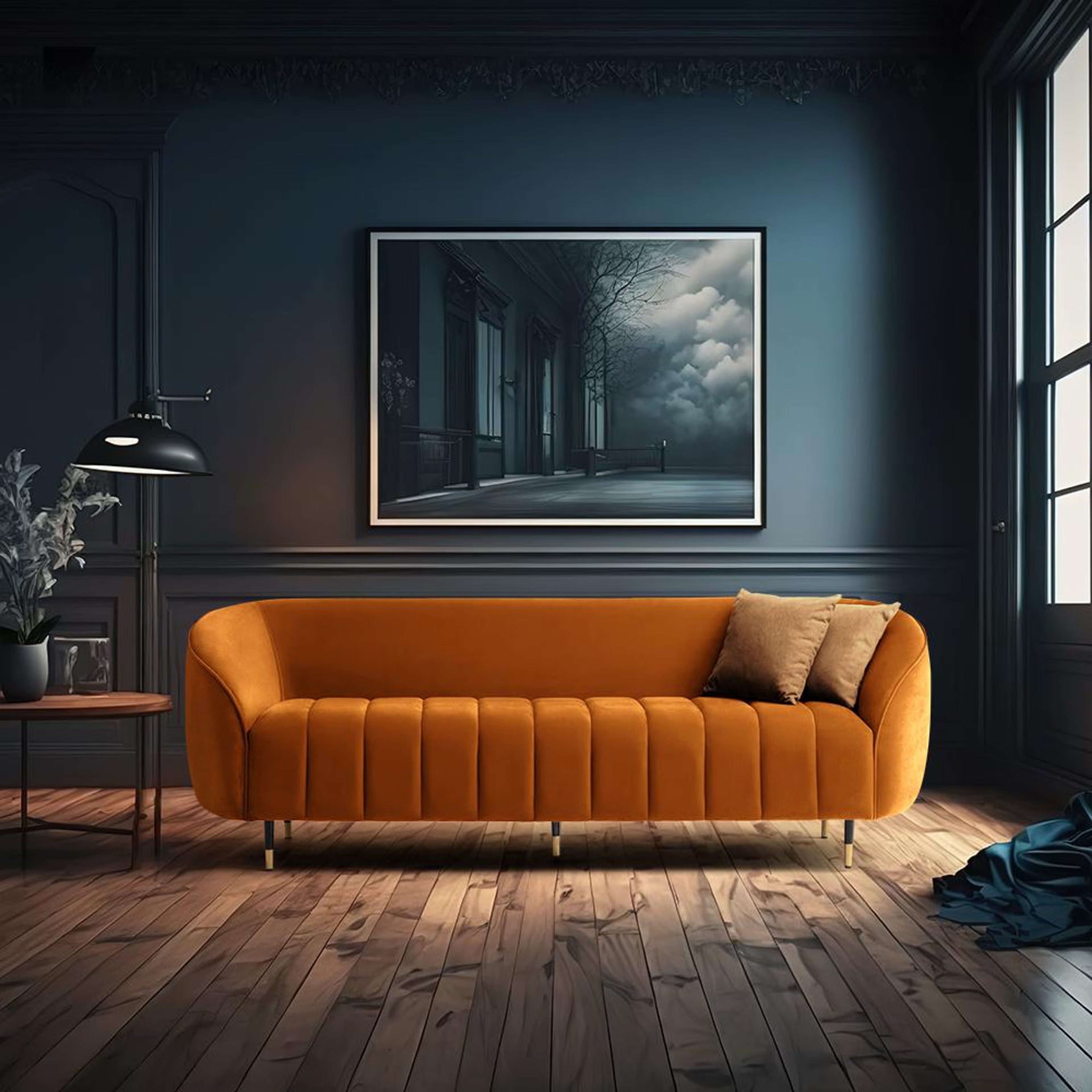 Wakefit Tasmania Sofa - Three Seater Regular, Three Seater, Amber