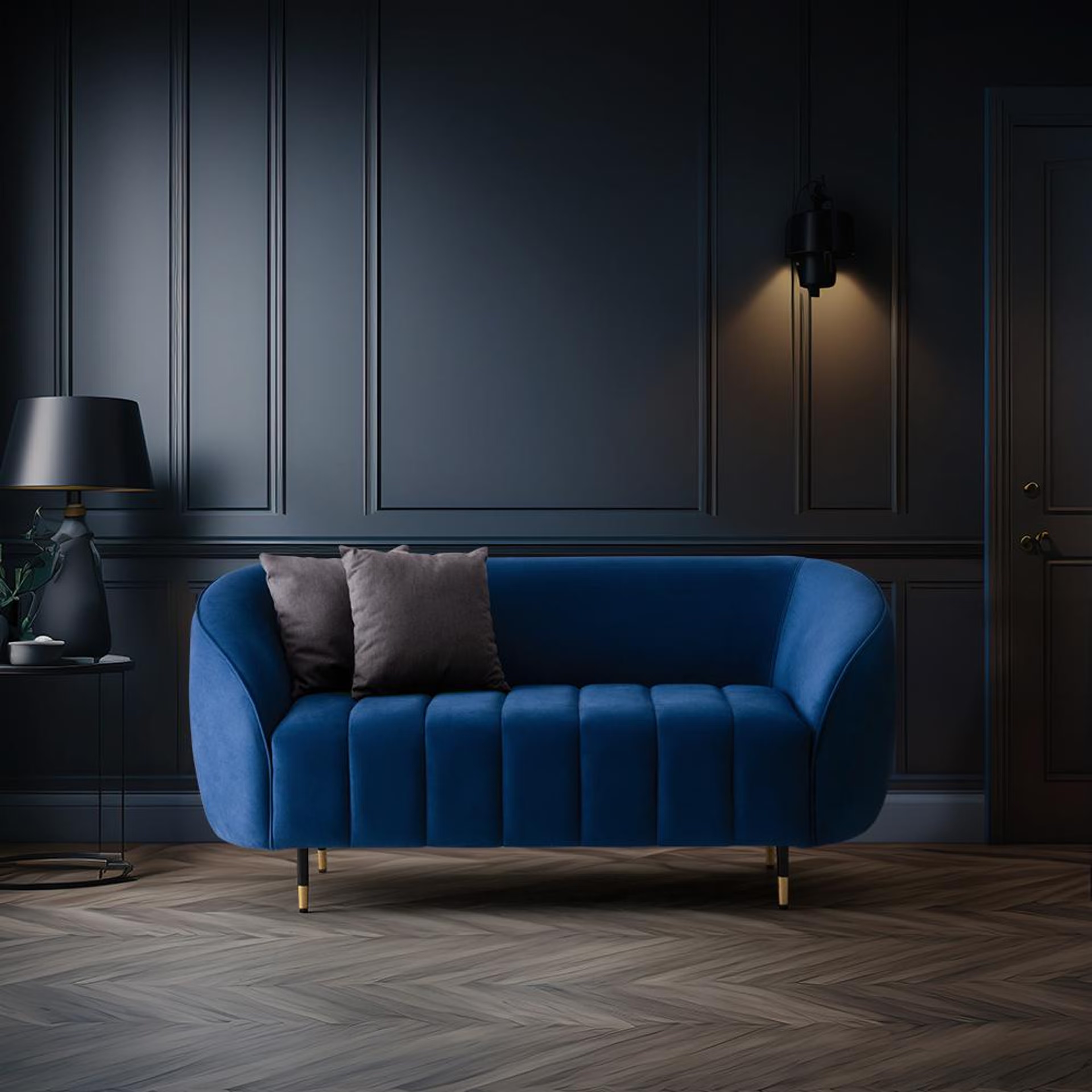 Wakefit Tasmania Sofa - Two Seater Regular, Two Seater, Blue