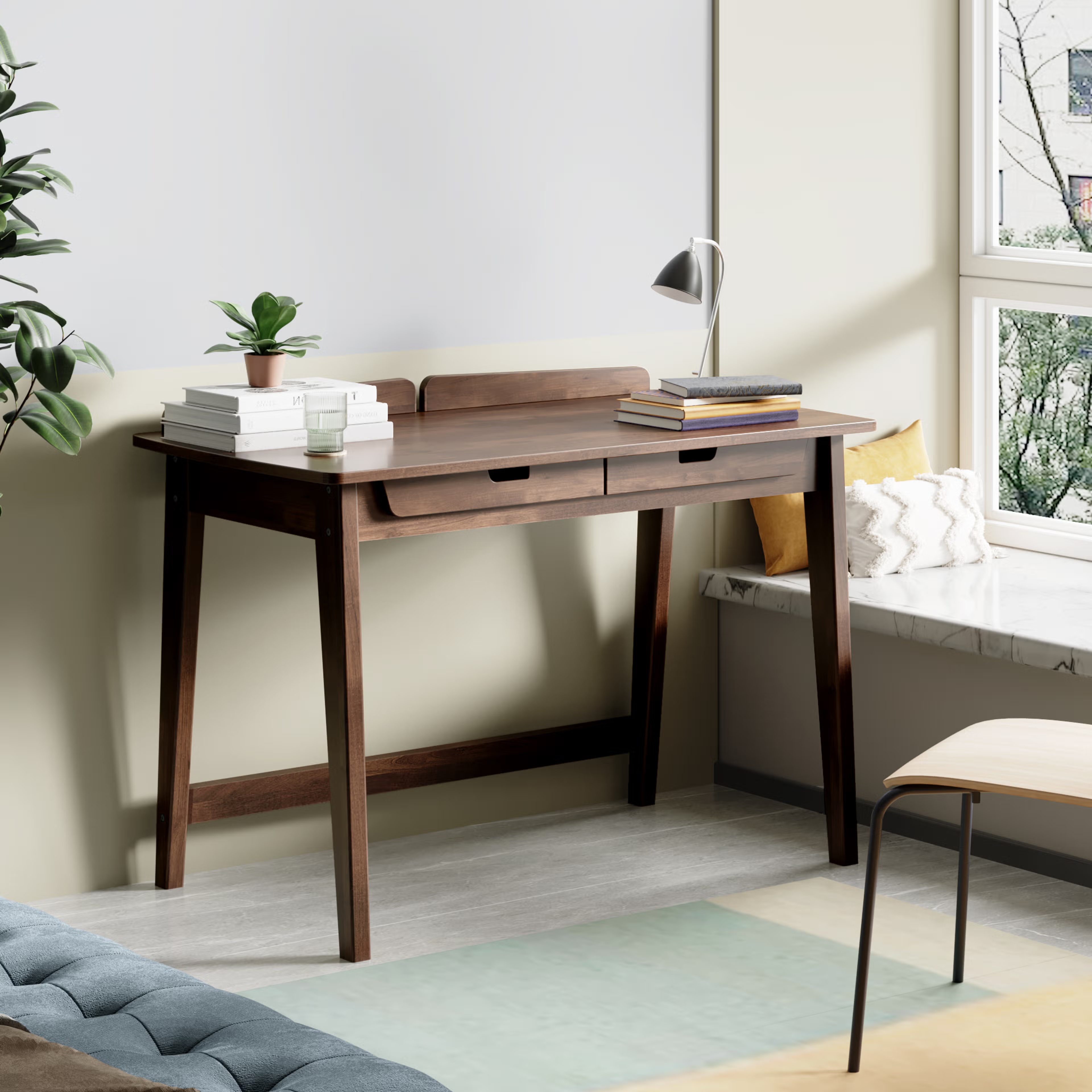 Wakefit Melvin Solid Wood Study Table Irish Walnut