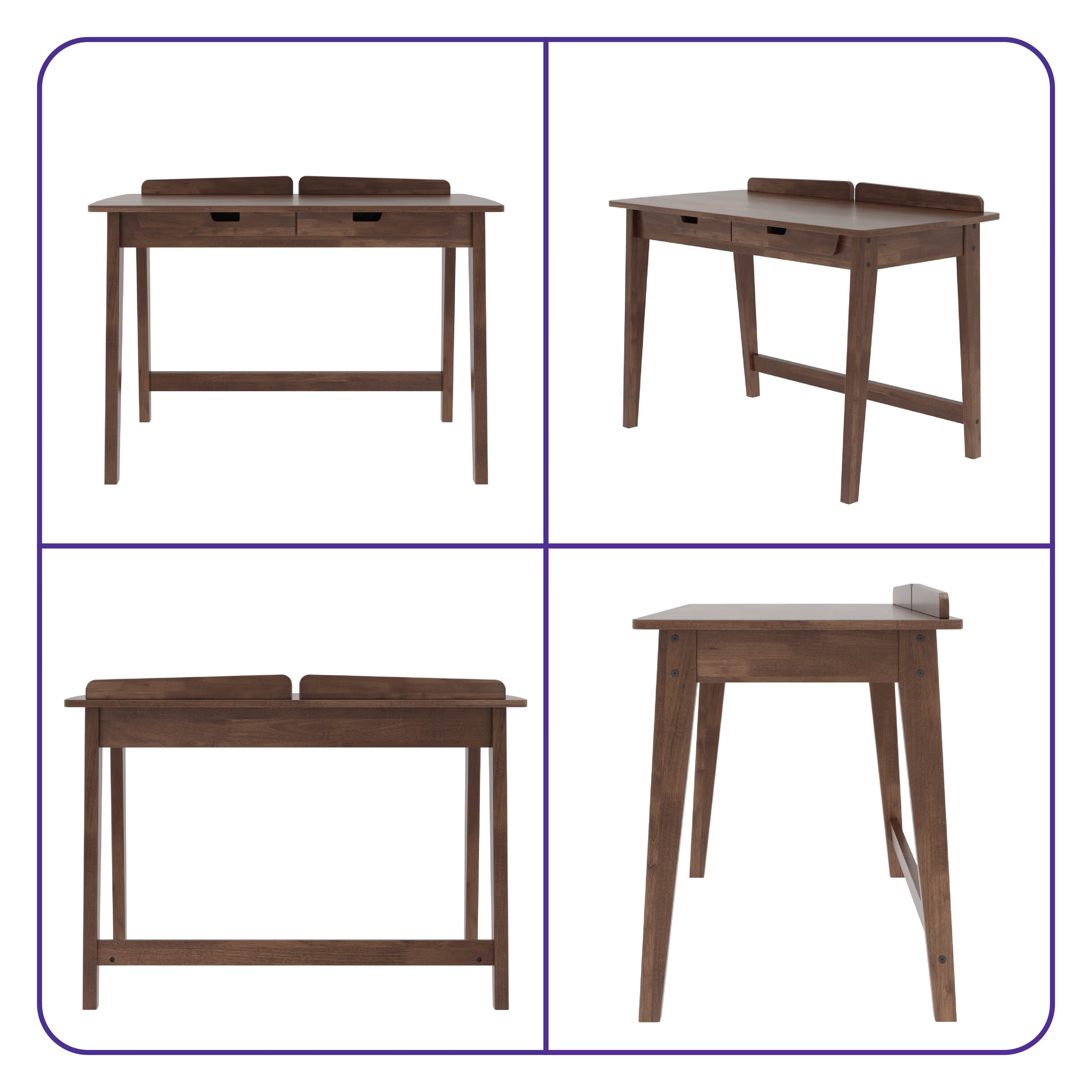 Wakefit Melvin Solid Wood Study Table Irish Walnut