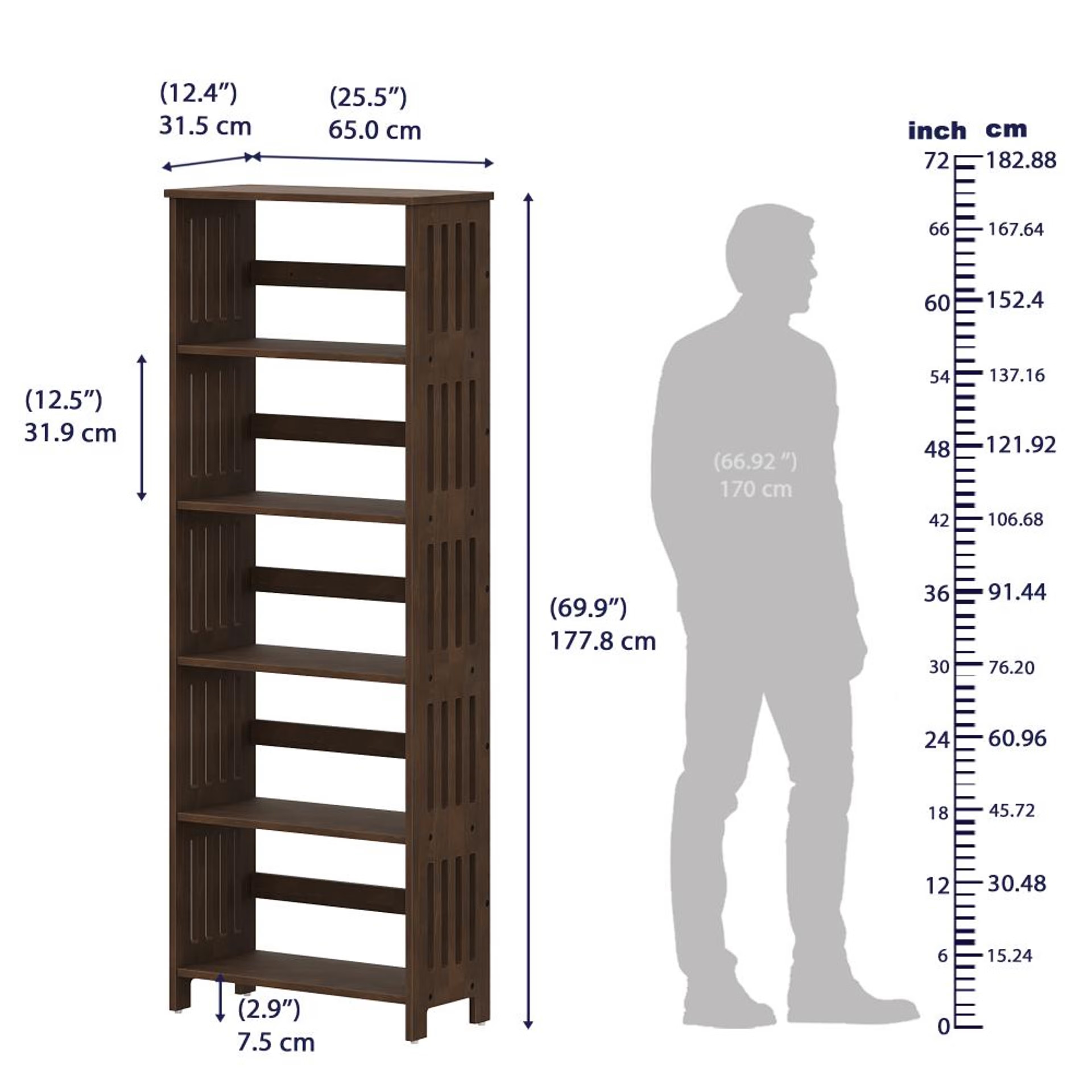 Wakefit Potter Solid wood Bookshelf Irish Walnut 7 Wakefit Potter Solid wood Bookshelf Irish Walnut
