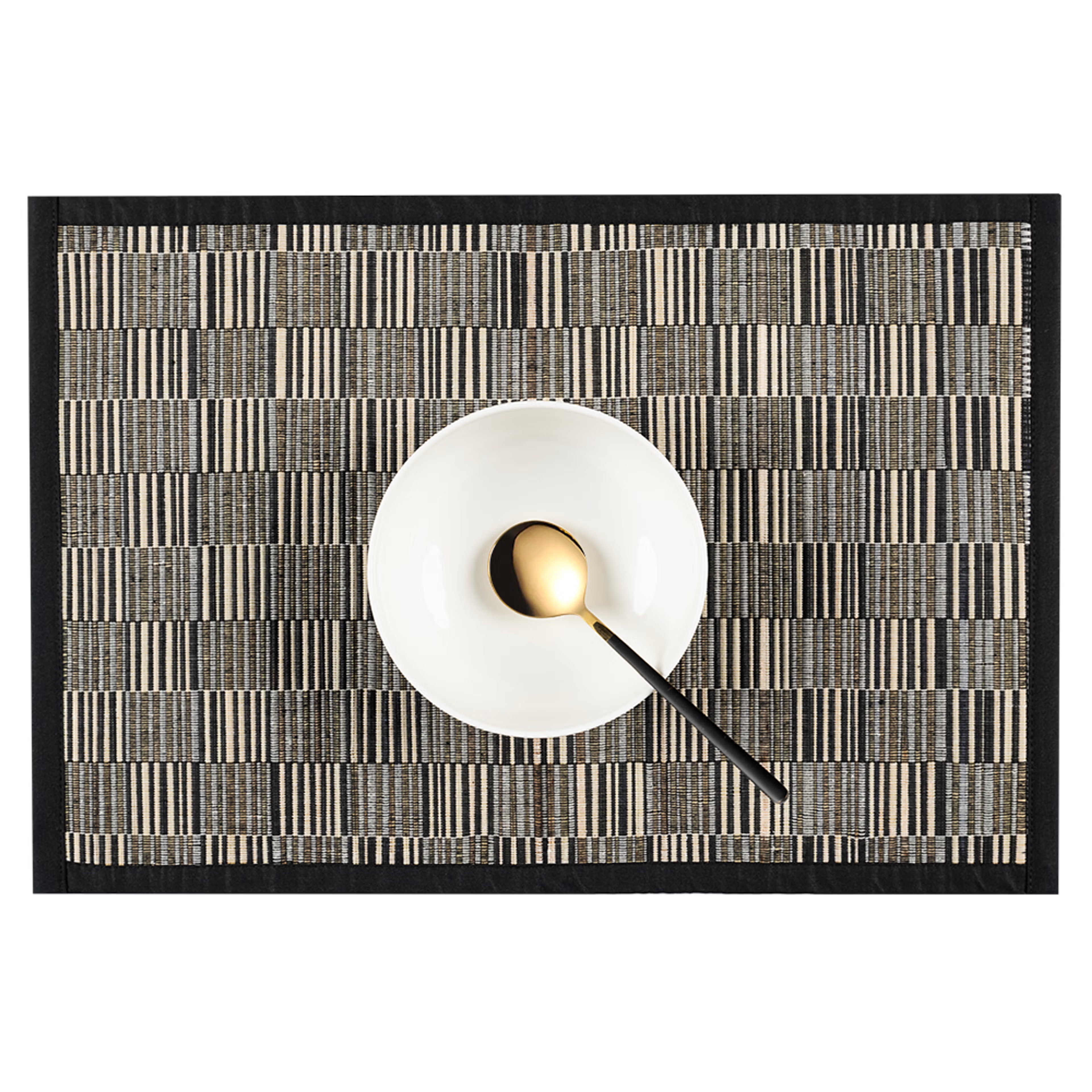 Wakefit Kanga Black, Rectangular Bamboo Dining Table Placemat - Set of 4 Kanga Black, Set of 4