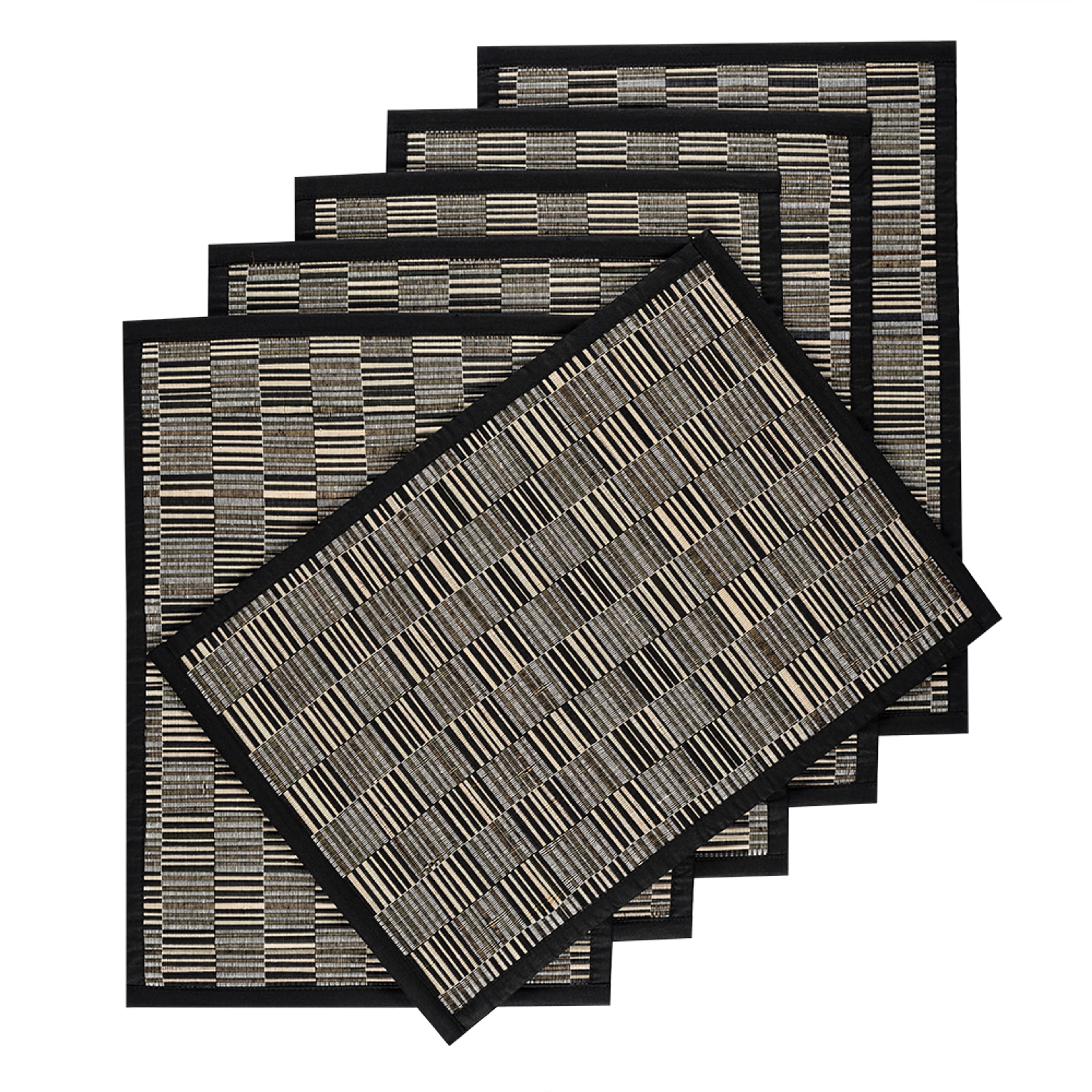 Wakefit Kanga Black, Rectangular Bamboo Dining Table Placemat - Set of 6 Kanga Black, Set of 6 5 Wakefit Kanga Black, Rectangular Bamboo Dining Table Placemat - Set of 6 Kanga Black, Set of 6