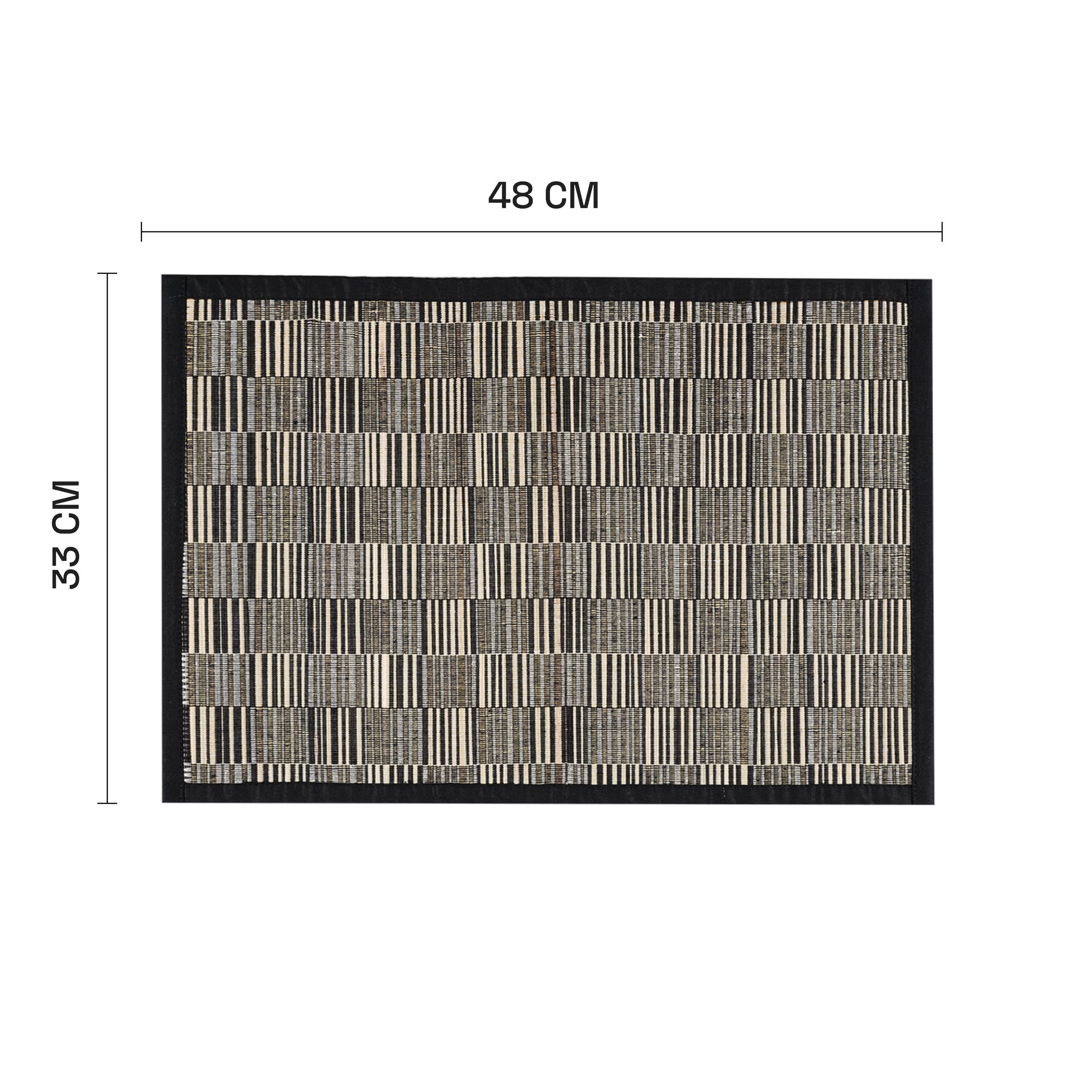 Wakefit Kanga Black, Rectangular Bamboo Dining Table Placemat - Set of 6 Kanga Black, Set of 6 8 Wakefit Kanga Black, Rectangular Bamboo Dining Table Placemat - Set of 6 Kanga Black, Set of 6